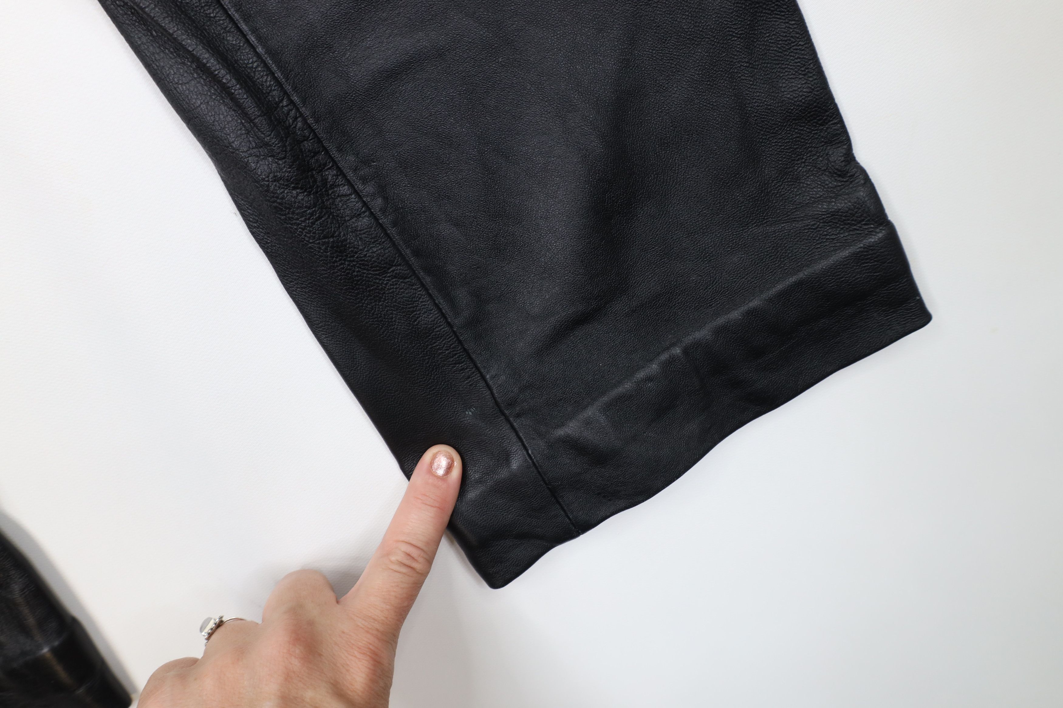 Vintage Vintage 90s Streetwear Soft Lambskin Leather Pants Black Size 27" / US 4 / IT 40 - 6 Thumbnail