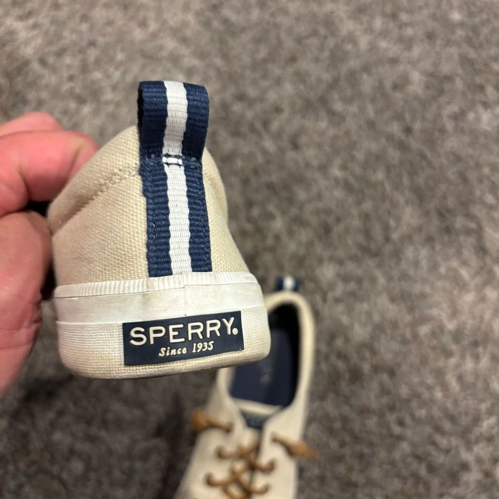 Sperry Sperry Beige Canvas Shoes with Tan Laces Size US 8.5 / IT 38.5 - 3 Thumbnail