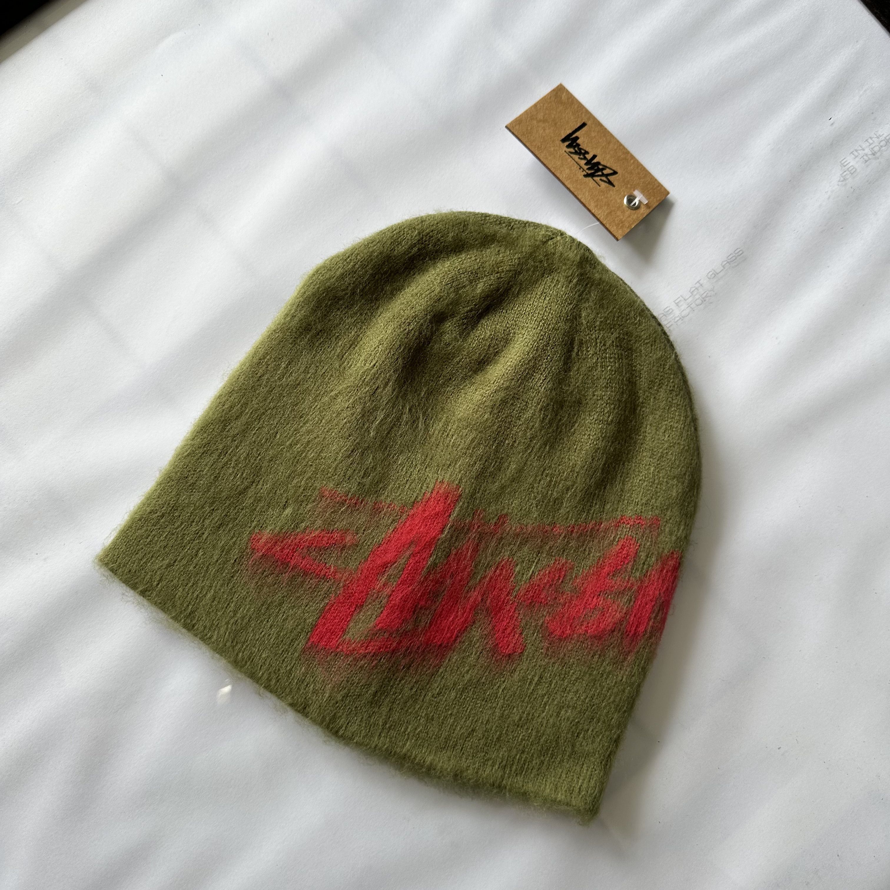 Stussy Stussy Brushed Out Stock Skullcap - Army Beanie Hat Size ONE SIZE - 1 Thumbnail