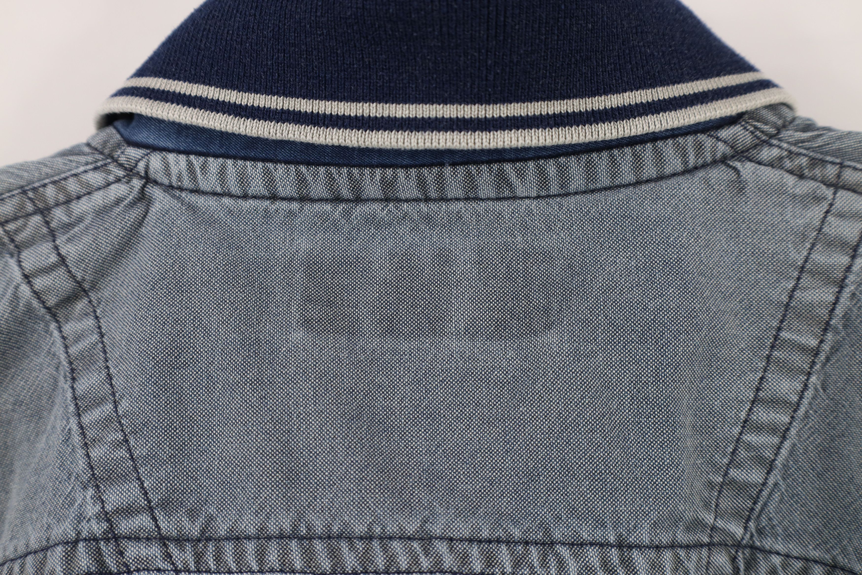 Vintage Vintage 90s Streetwear Stonewash Collared Polo Shirt Blue Size US L / EU 52-54 / 3 - 12 Thumbnail
