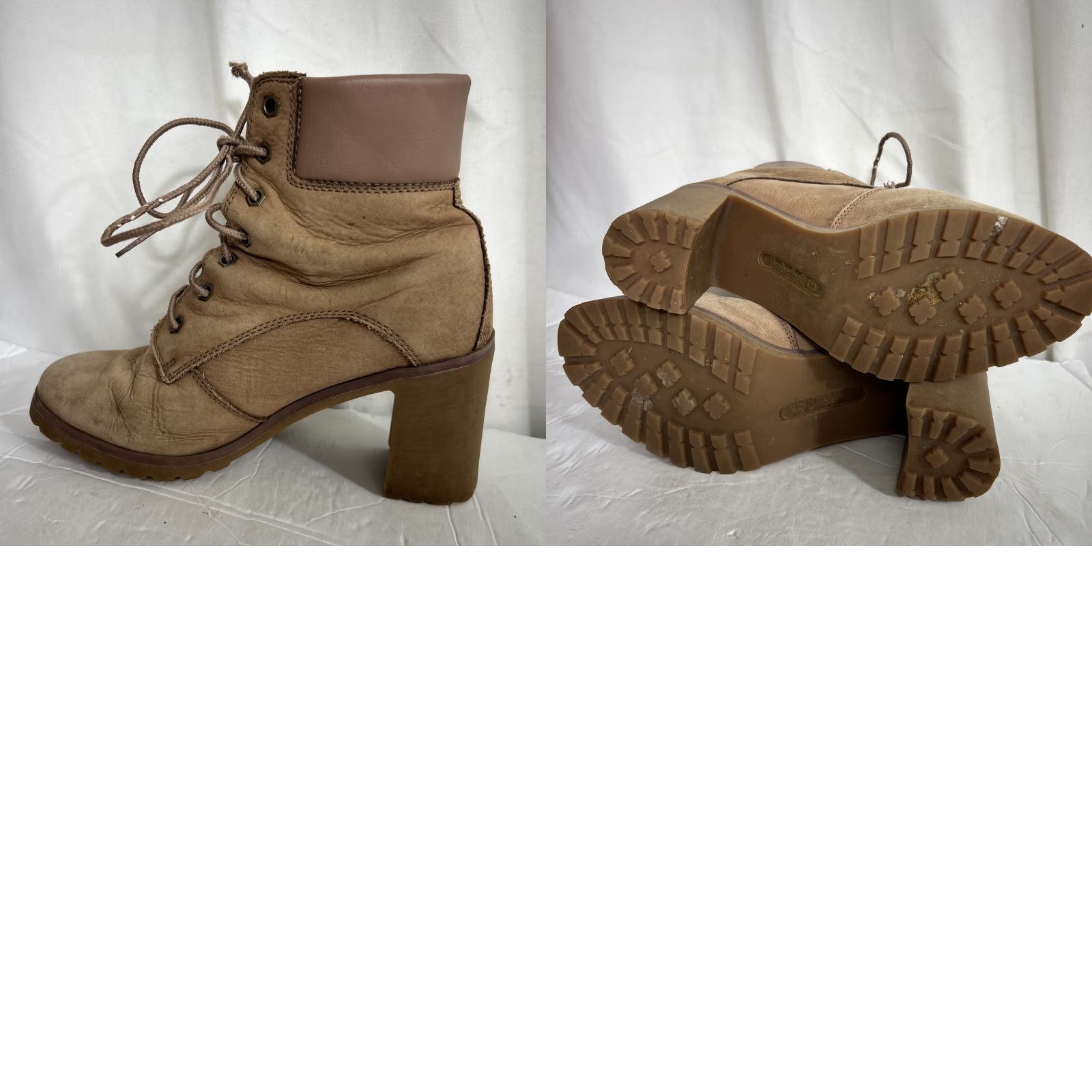 Timberland VINTAGE Timberland Boots Allington 6-inch Lace-Up Heeled Boot Womens 7 Tan Lights Taupe Nubuck Leather Size US 7 / IT 37 - 11 Thumbnail