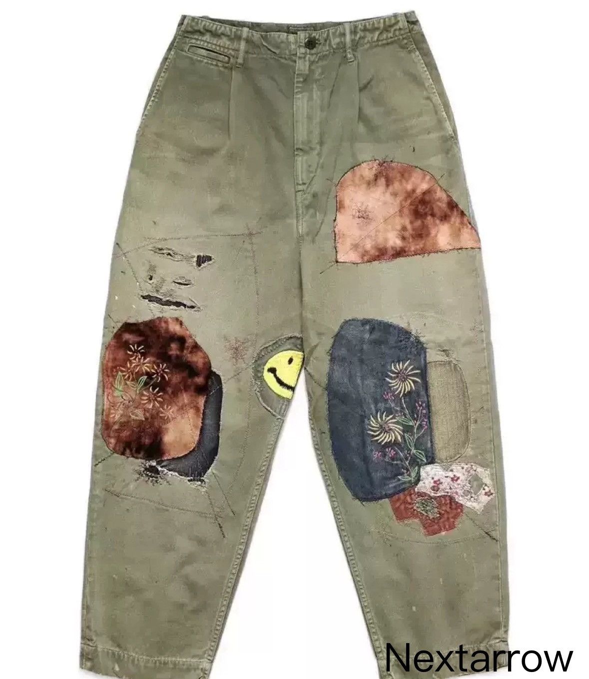 Kapital Kapital Patch Embroidered Smiling Face Splicing Pants Size US 28 / EU 44 - 1 Thumbnail