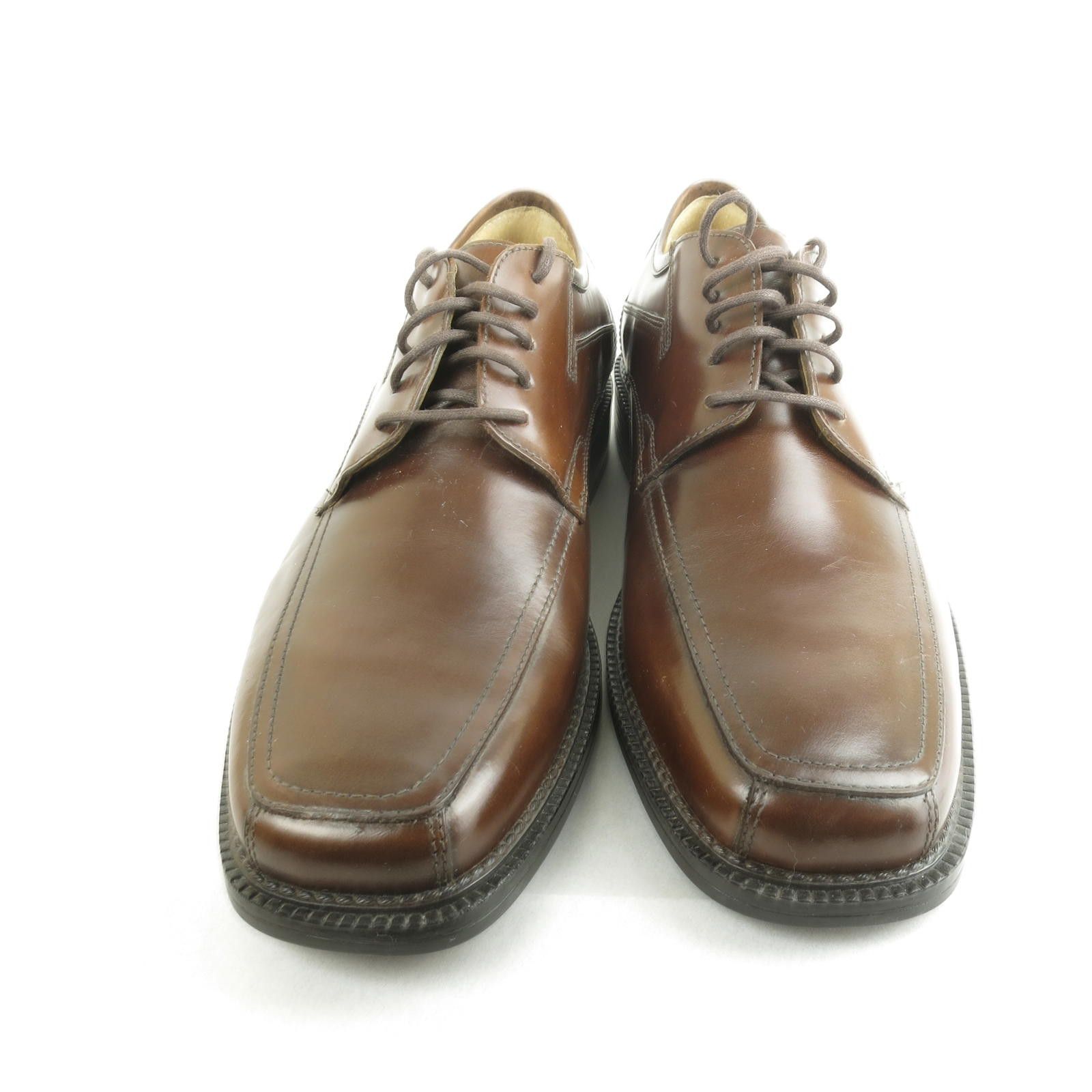 Designer Bass "Flex" Brown Leather Square Toe Dress Oxford Mens 9.5M Size US 9.5 / EU 42-43 - 2 Thumbnail