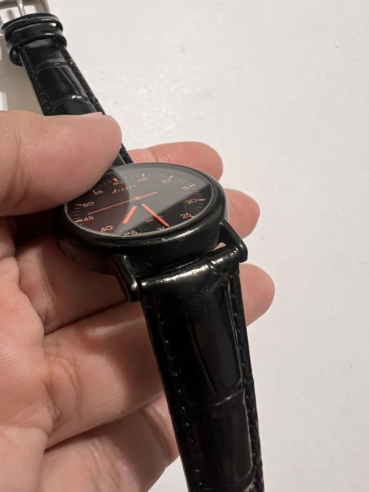 Seiko Vintage 80s Seiko Avenue Orange Accents Black Dial Size ONE SIZE - 8 Thumbnail