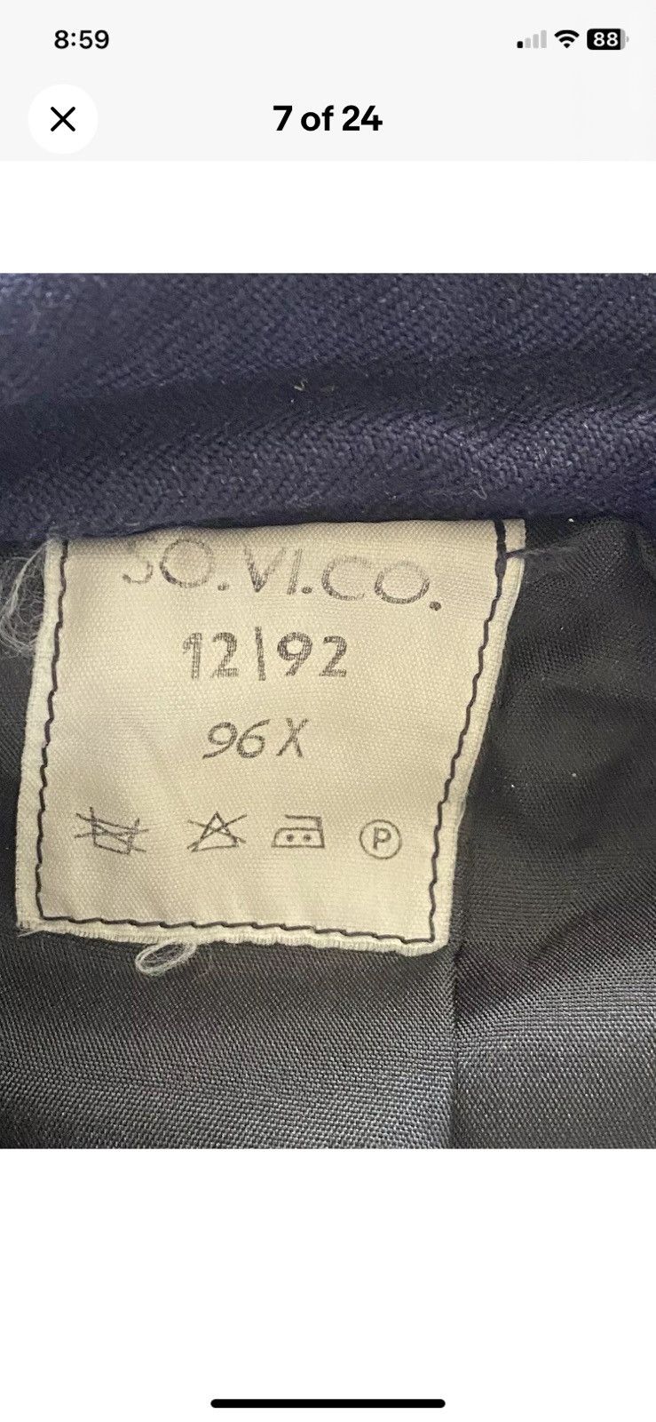Vintage 1960's French Military Blue Coat Gabardine Airforce 96X Size US M / EU 48-50 / 2 - 7 Thumbnail