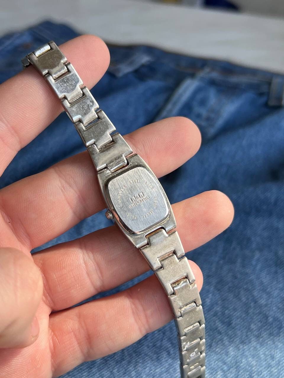 Jewelry × Vintage Vintage Omax Gold Dial Watch Chevron Bracelet Japanese Brand Size ONE SIZE - 3 Thumbnail