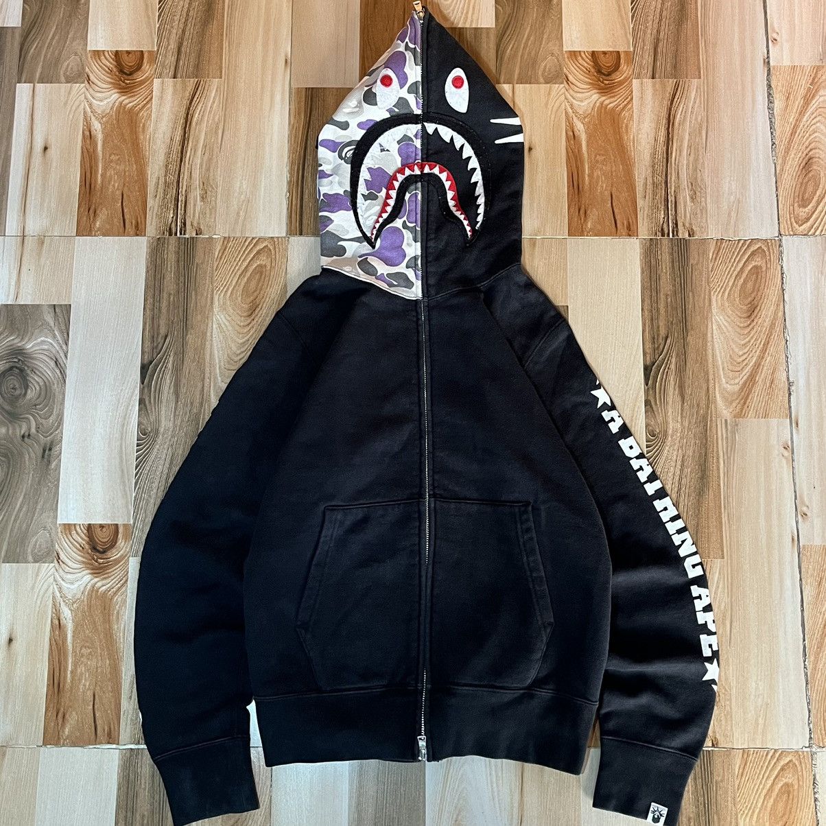 image of Bape Nyc 10Th Anniversary Shark Full Zip Hoodie in Black, Men's (Size Small)