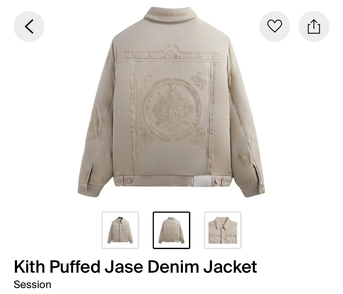 Kith NWT Kith Puffed Jase Denim Jacket- Session Size US XS / EU 42 / 0 - 2 Thumbnail