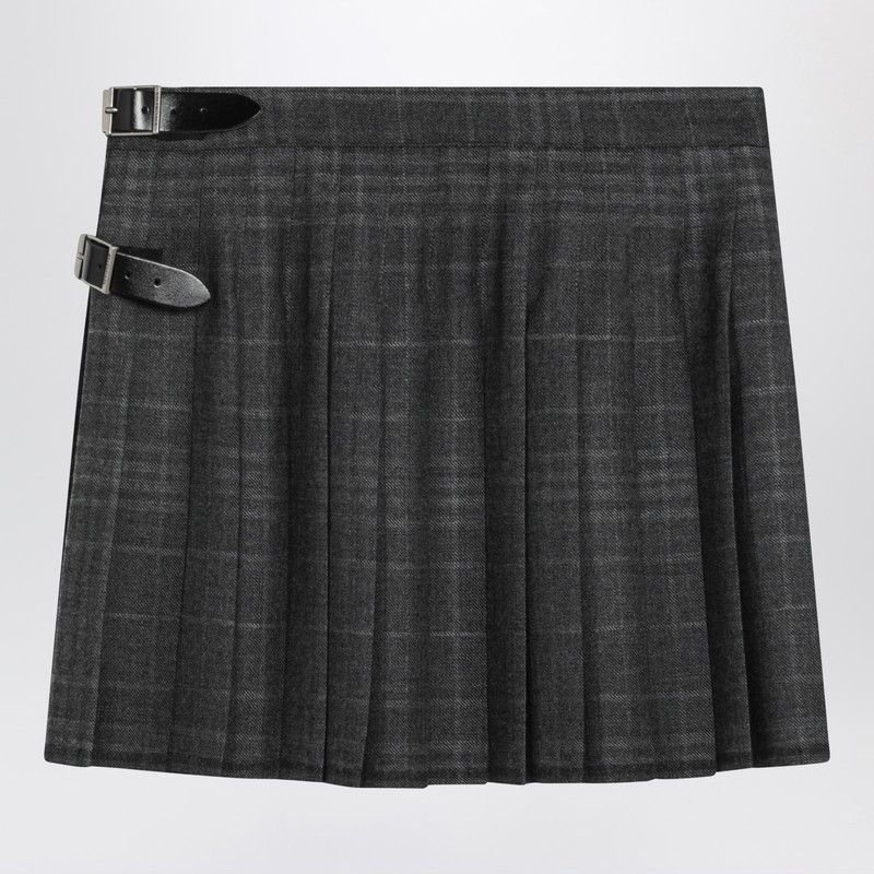 Balenciaga Balenciaga Grey Shadow-Effect Tartan Mini Skirt Size 27" / US 4 / IT 40 - 1 Thumbnail