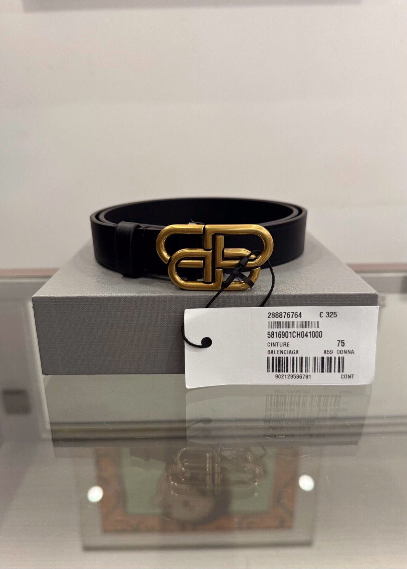 Balenciaga Balenciaga Gold Double B Buckle Black Belt Size ONE SIZE - 1 Thumbnail