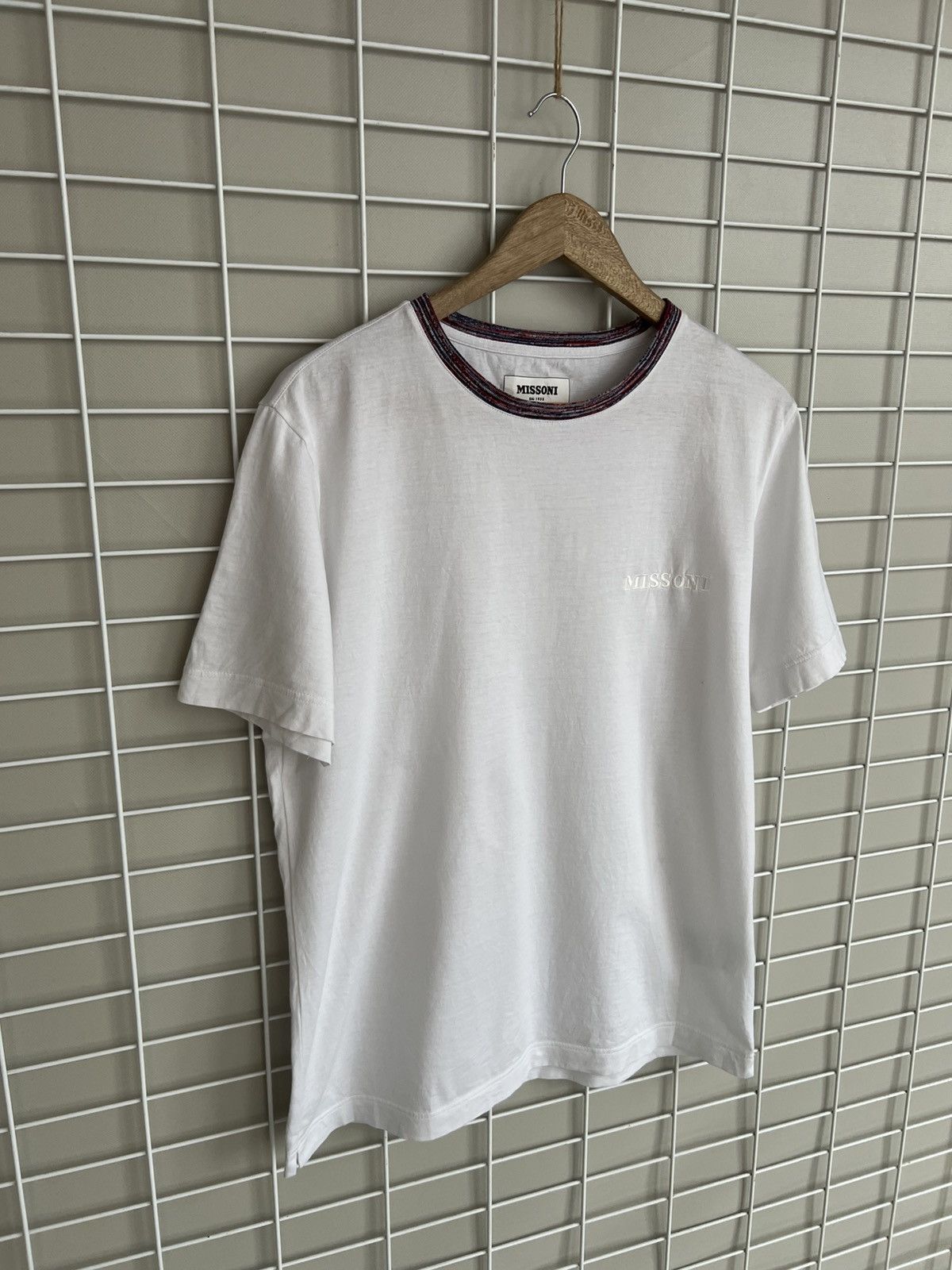 Missoni Missoni Space Dyed Collar T-Shirt Mens Size M Short Sleeve Size US M / EU 48-50 / 2 - 5 Thumbnail