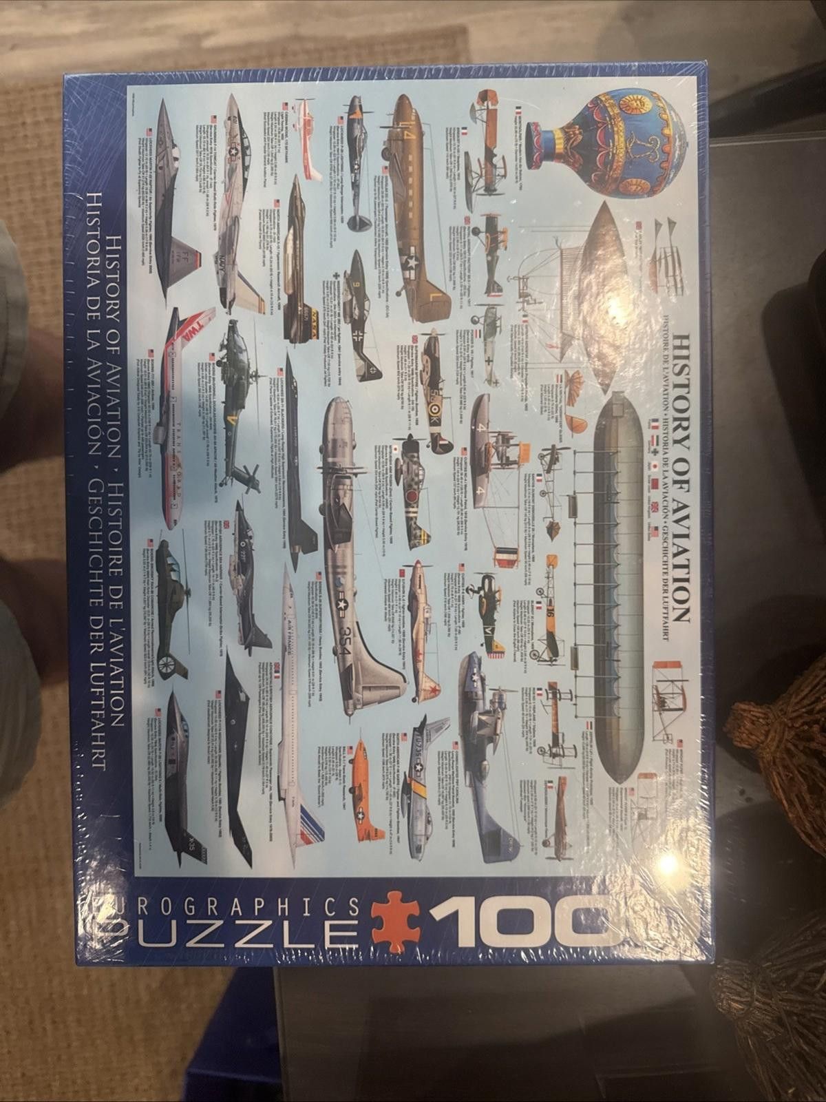 Designer History of Aviation 1000 Piece Jigsaw Puzzle! Size ONE SIZE - 1 Thumbnail