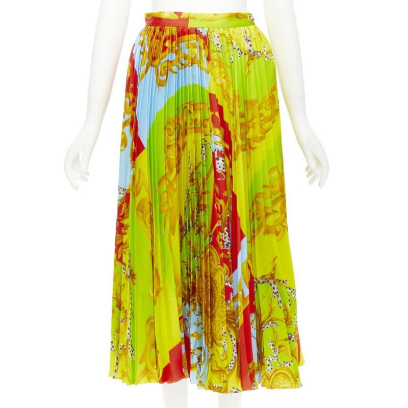 Versace new VERSACE 2020 Runway Barocco Acanthus Pop Medusa pleated midi skirt IT38 XS Size 26" / US 2 / IT 38 - 1 Thumbnail