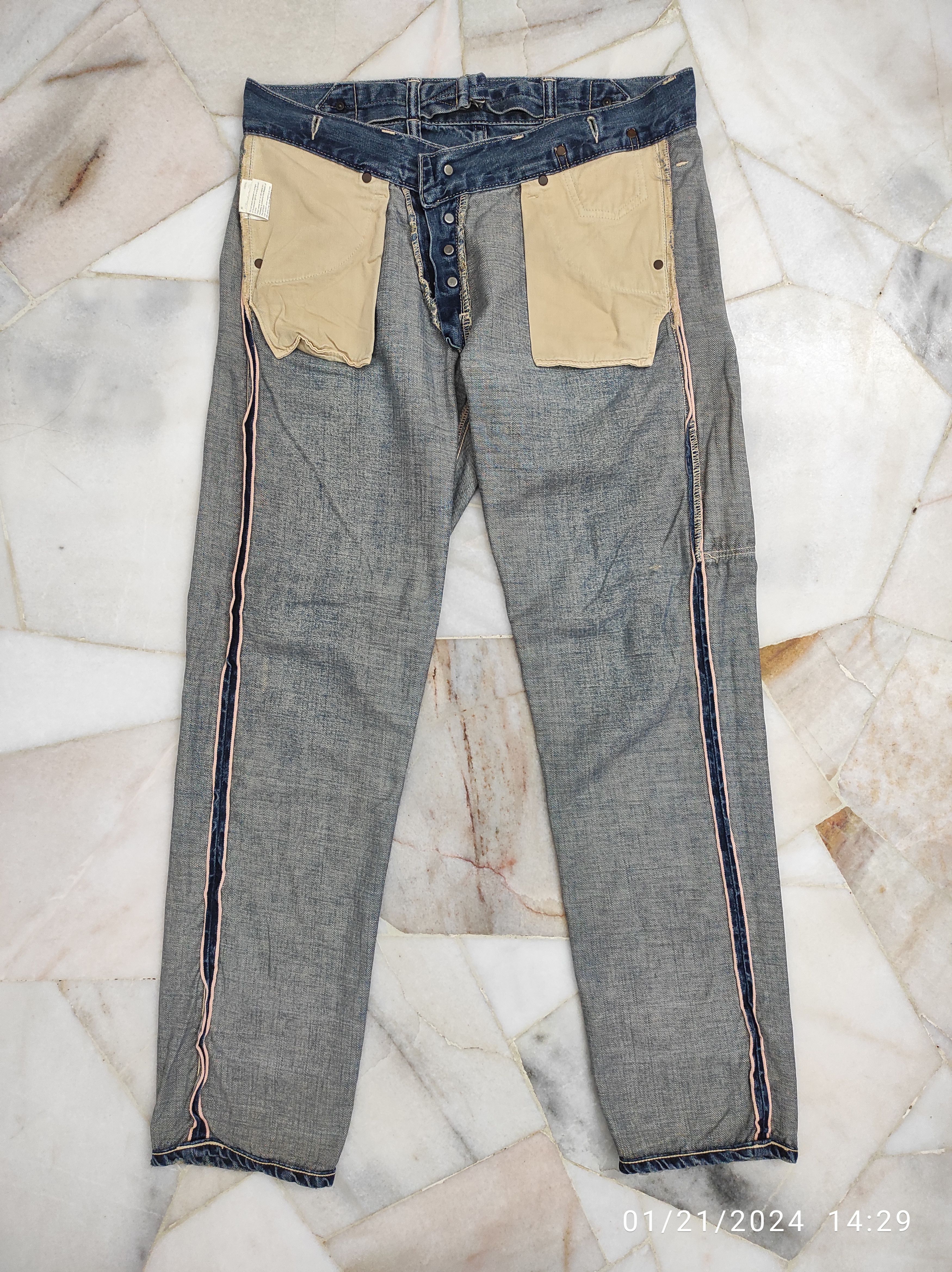 Japanese Brand × Johnbull × Vintage Selvedge jeans with buckle back and side tool's pocket Size US 33 - 14 Thumbnail