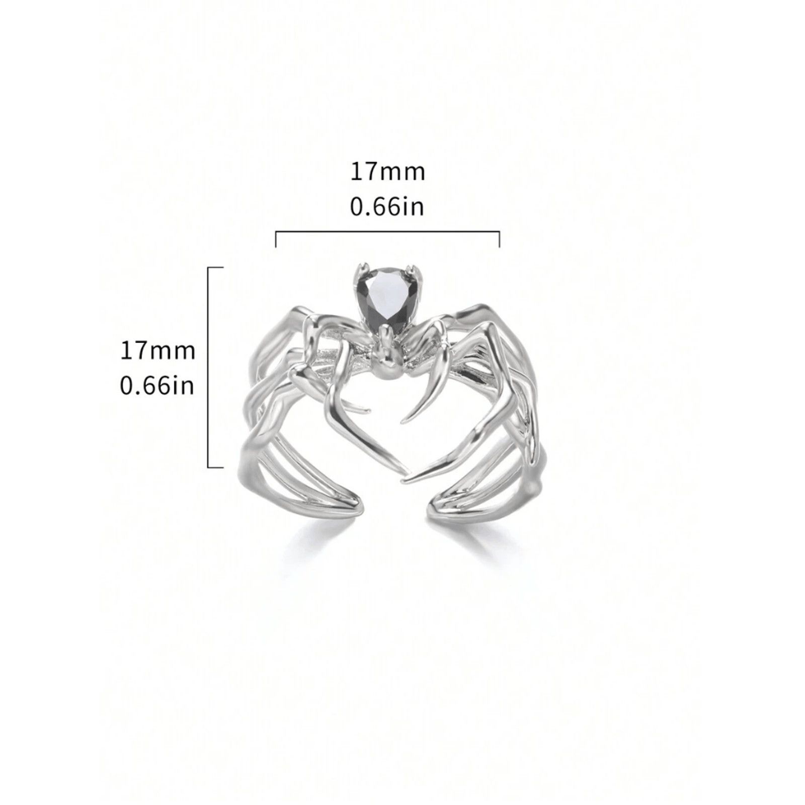 Other Wicked Silk Gothic Silver Arachnid Spider Ring Sz 6 and UP Size ONE SIZE - 5 Thumbnail