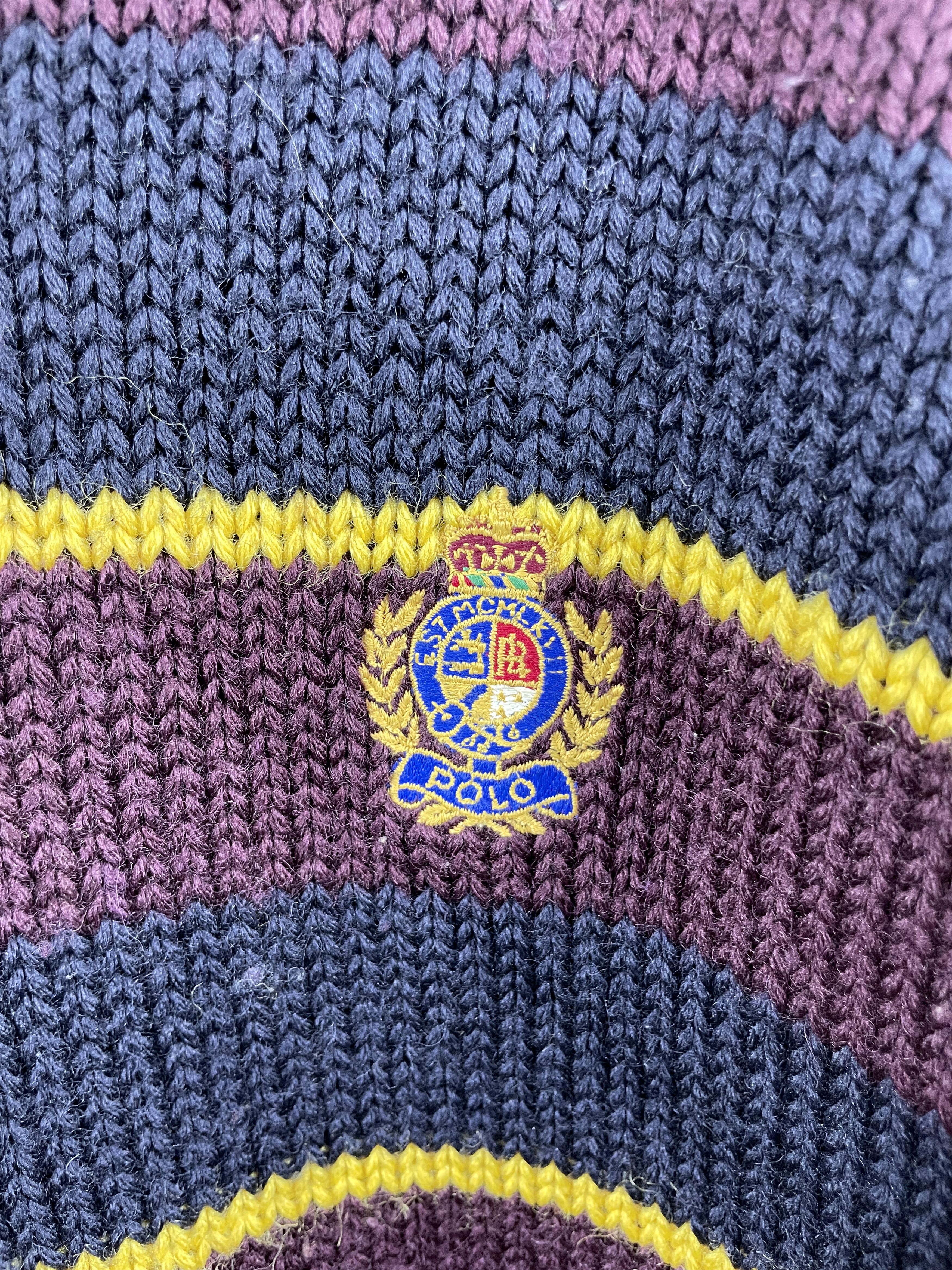 Polo Ralph Lauren × Vintage Vintage Polo Ralph Lauren Stripe Knitwear Size US L / EU 52-54 / 3 - 6 Thumbnail