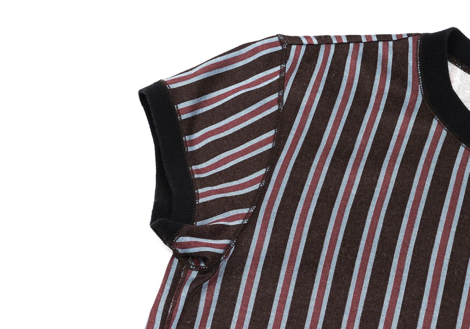Jean Paul Gaultier Nylon Cotton Metallic Striped T-Shirt in Brown, Red, Blue Size US M / EU 48-50 / 2 - 4 Thumbnail