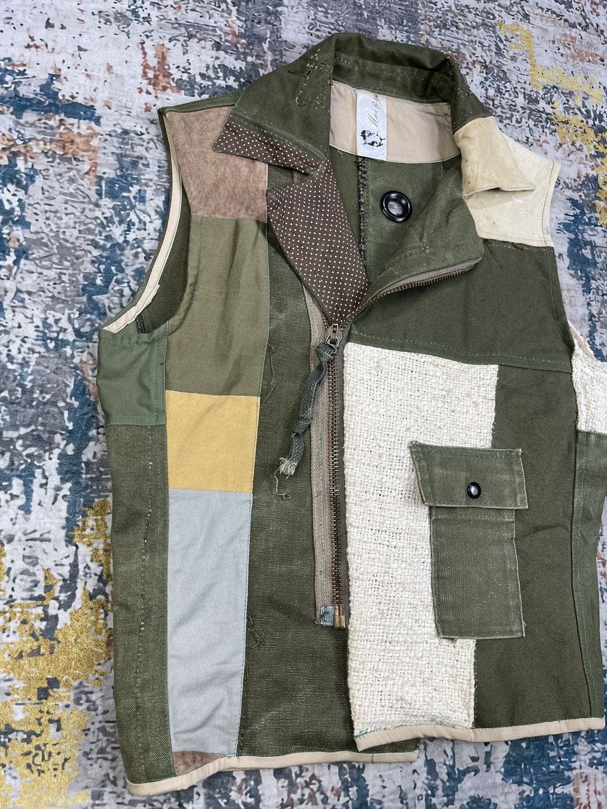 If Six Was Nine Macaronic Japan Upcycle Reconstruction Double Collar Size US M / EU 48-50 / 2 - 2 Thumbnail