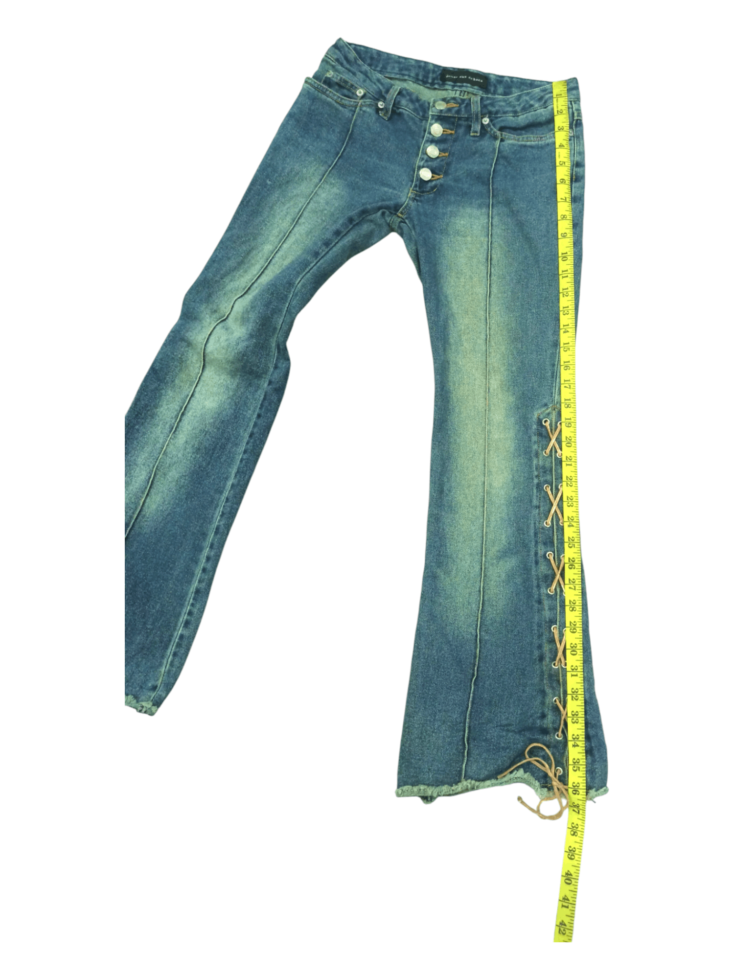 Jouex Aux Echecs Lace Up Mud Mad Flared Jeans