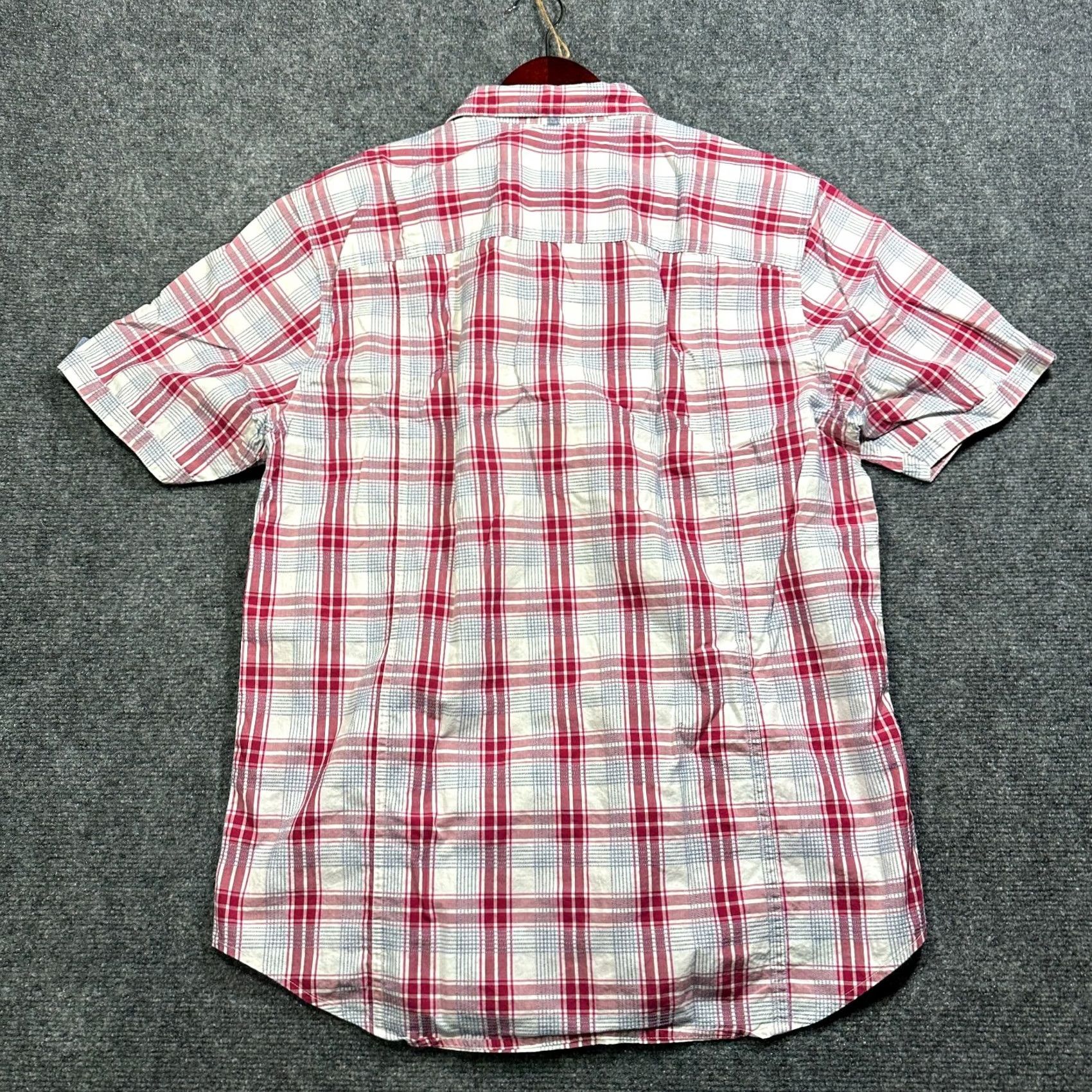 Johnston & Murphy Johnston & Murphy Shirt Mens Medium Plaid Cotton Short Sleeve Button Up Pockets Size US M / EU 48-50 / 2 - 7 Thumbnail