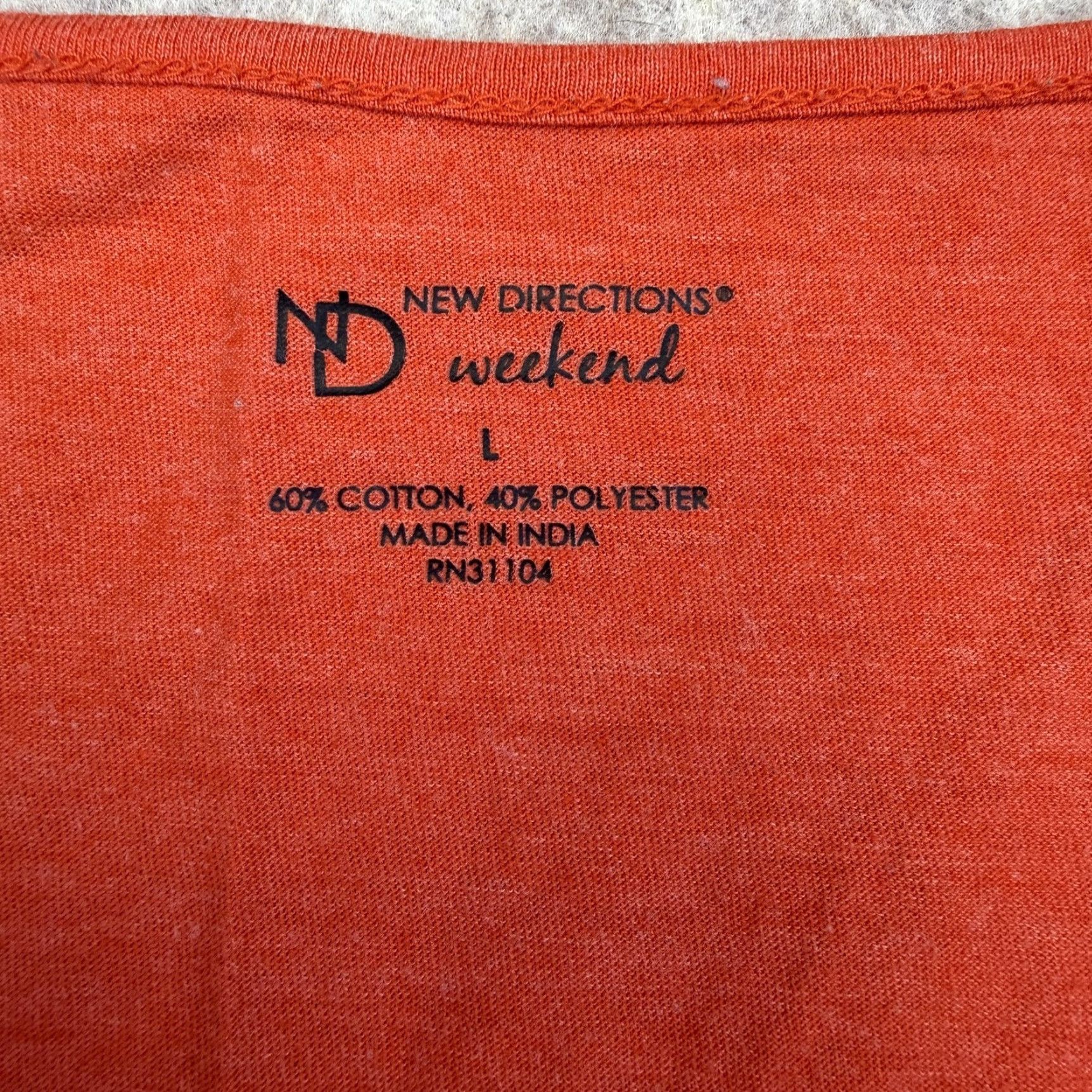 Vintage New Directions Weekend Shirt Womens Large Orange Sequin V-Neck Dolman Knit Top Size L / US 10 / IT 46 - 6 Thumbnail