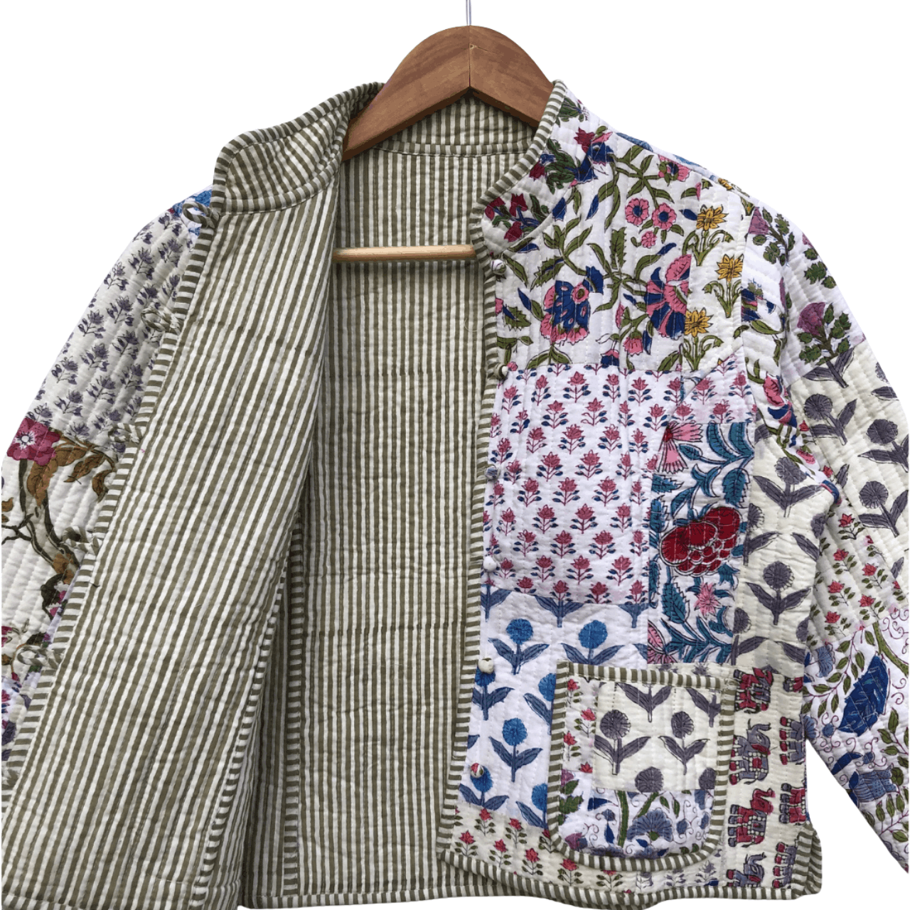 Vintage Floral Print Quilted Jacket Vintage Short Jackets Size S / US 4 / IT 40 - 2 Thumbnail