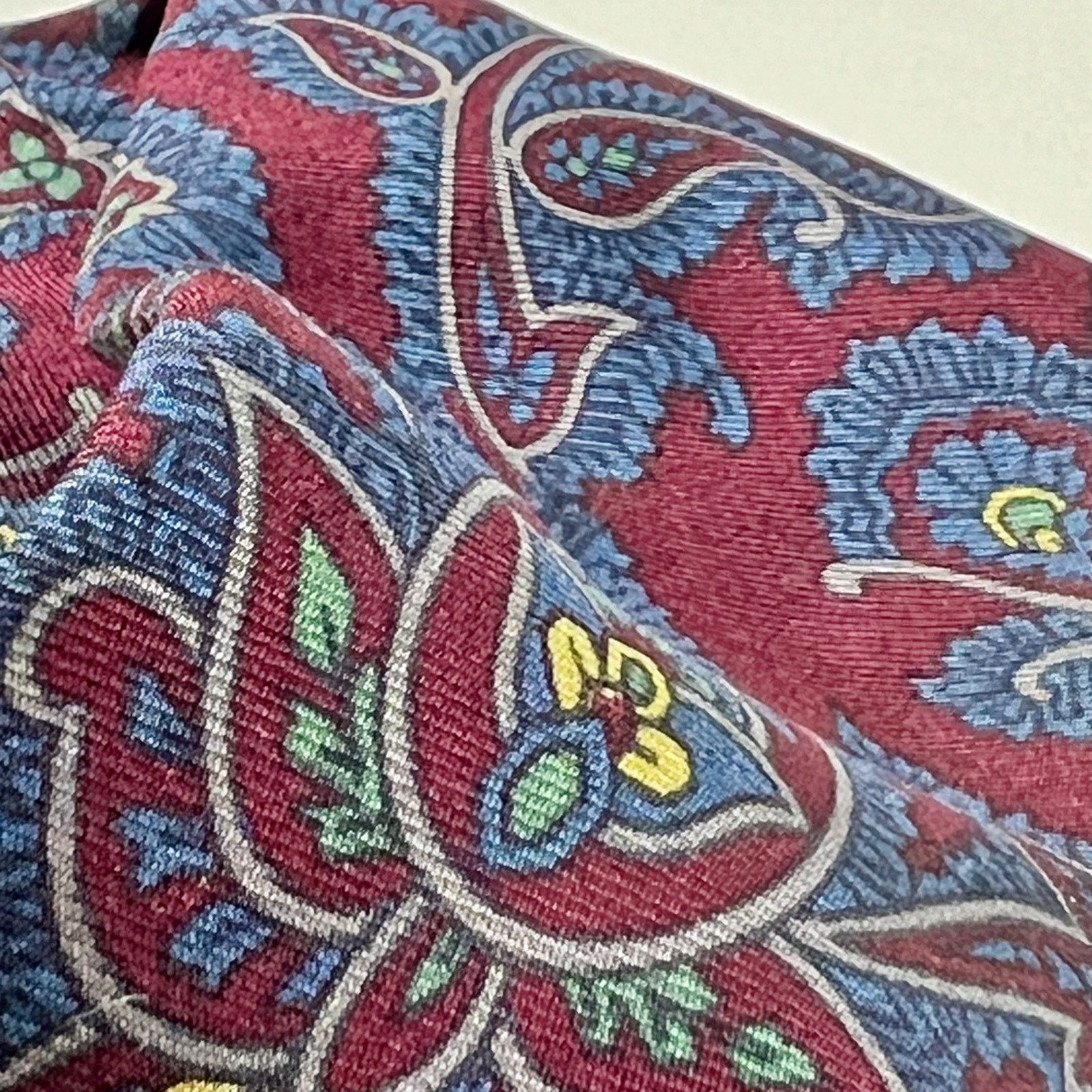 Etro ETRO Men's Tie Red Blue Green All Silk Paisley Woven Necktie Size ONE SIZE - 5 Thumbnail