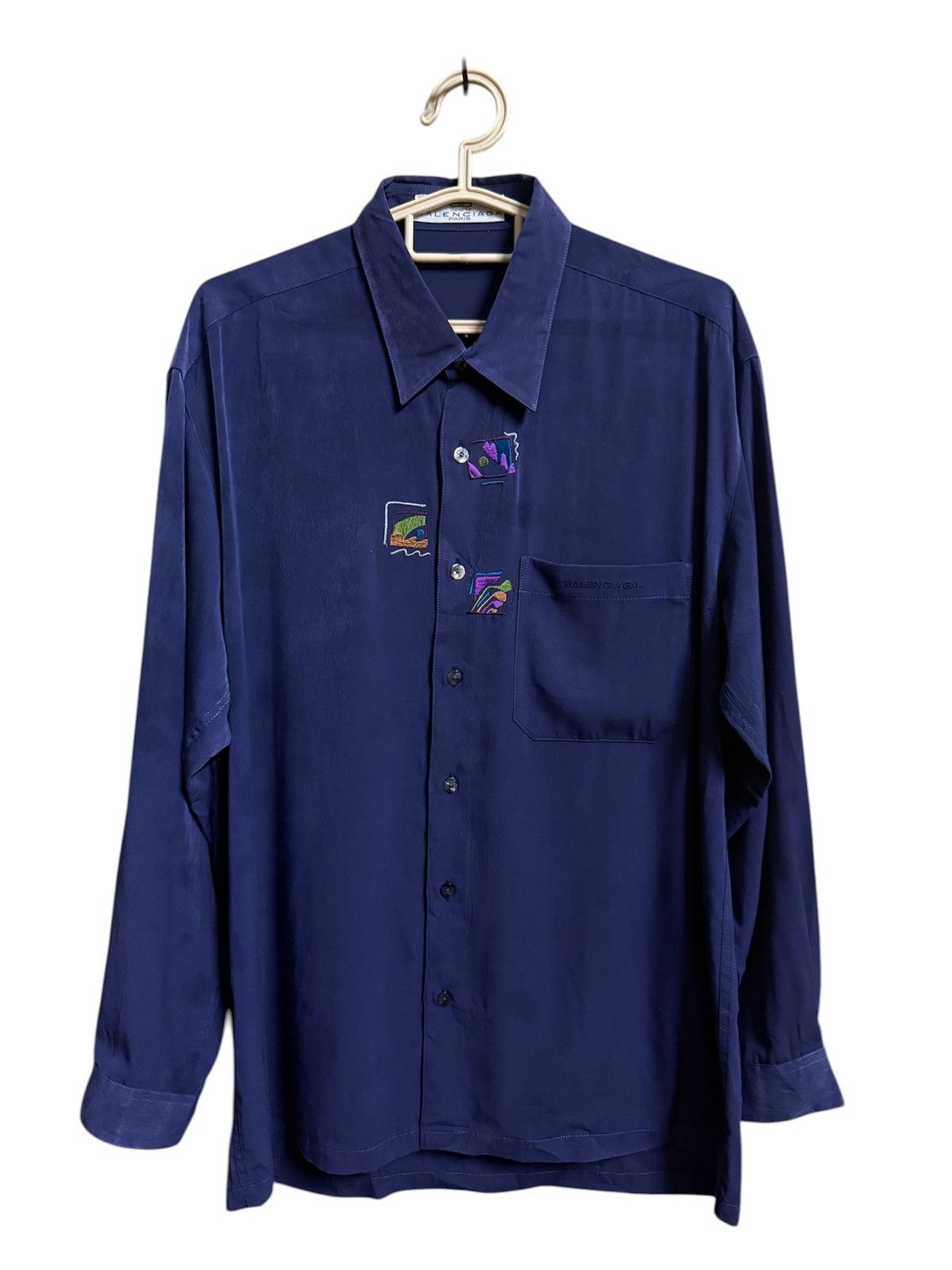 Balenciaga Balenciaga Long-sleeve Button-down Shirt Featuring Vintage Size US M / EU 48-50 / 2 - 1 Thumbnail