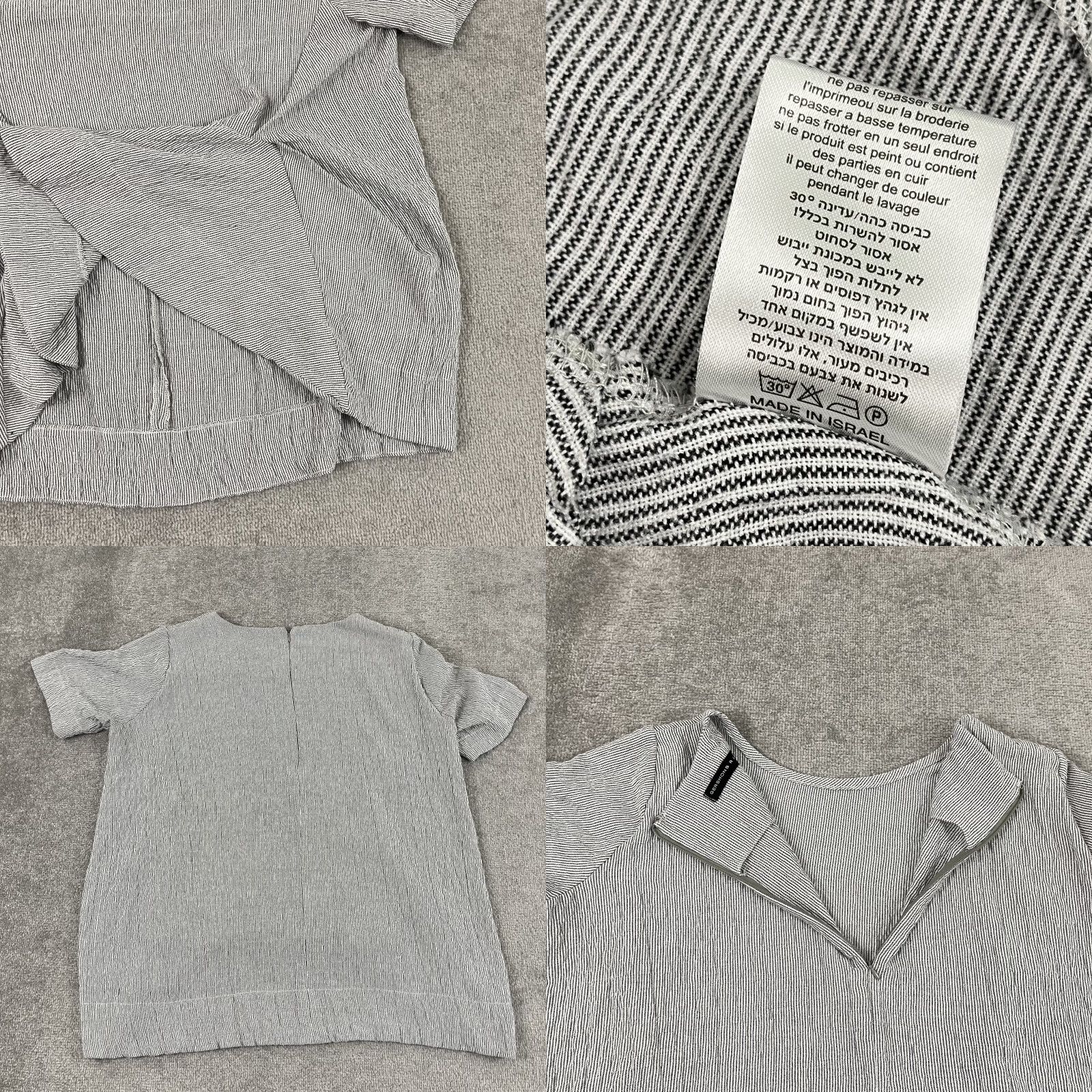 Vintage Gershon Bram Blouse Top Womens Large Gray Striped Lagenlook Asymmetric Layered Shirt Regular Size L Womens Size L / US 10 / IT 46 - 8 Thumbnail