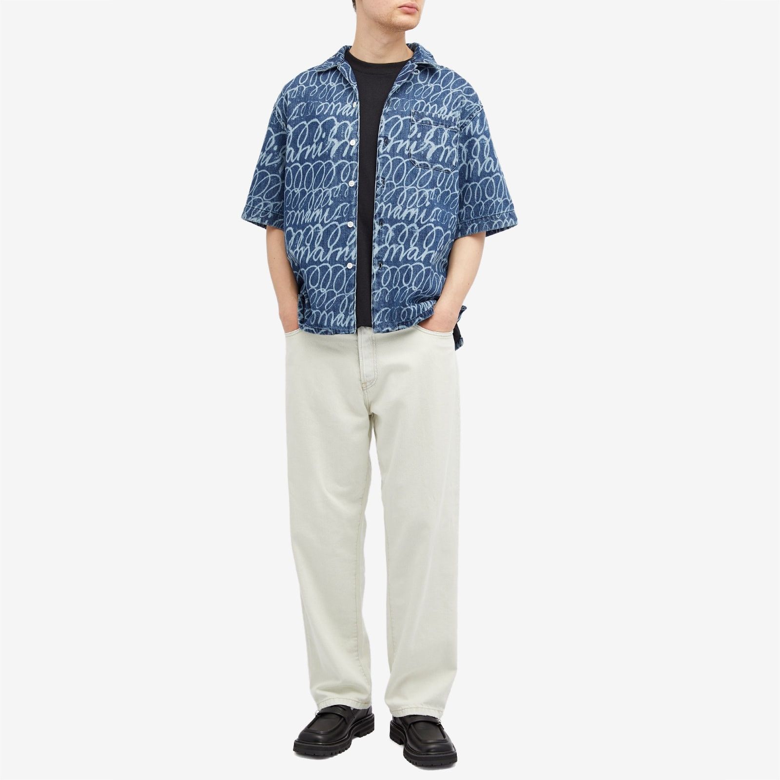 Marni o1w1db11025 Bleached Echoes Vacation Shirt in Blue Size US S / EU 44-46 / 1 - 5 Thumbnail