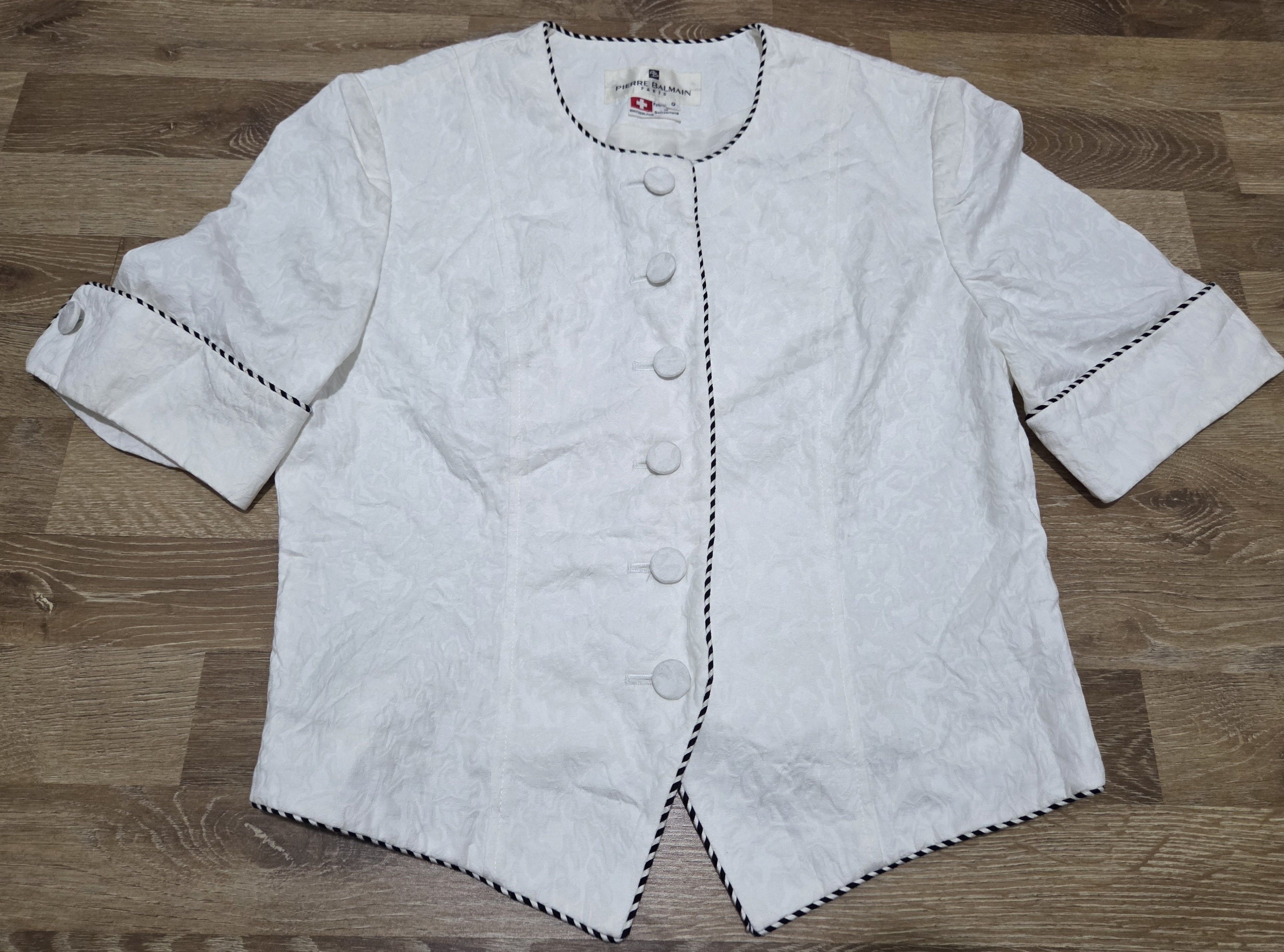 Pierre Balmain Vintage Pierre Balmain Paris Women Cropped Tweed Soft Jacket Size L / US 10 / IT 46 - 1 Thumbnail