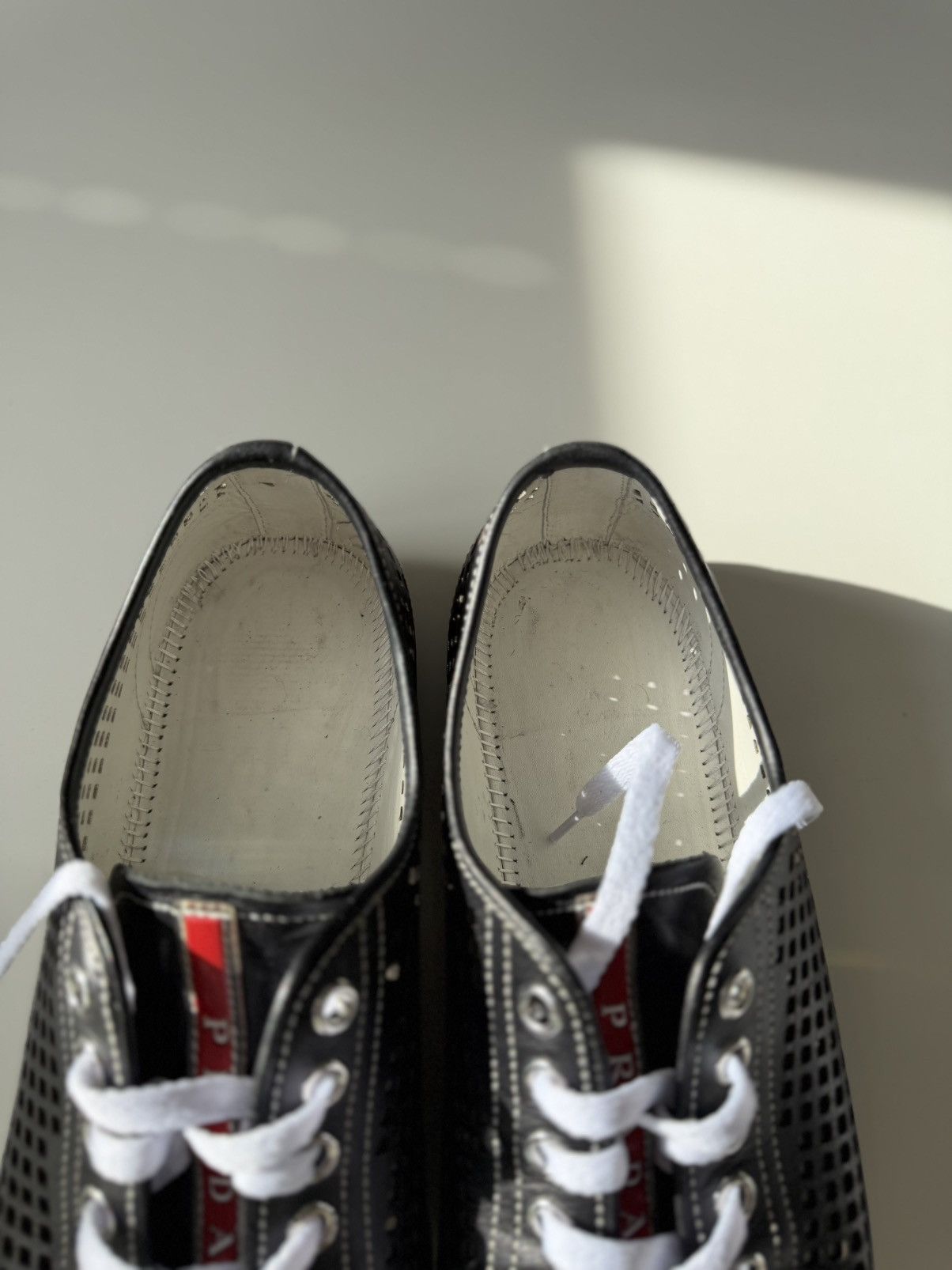Prada Prada Sport Linea Rossa perforated leather sneakers vintage Size US 7.5 / EU 40-41 - 9 Thumbnail