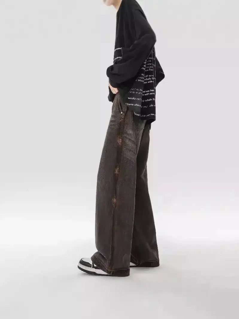 Japanese Brand Retro loose straight leg wide leg jeans Size US 32 / EU 48 - 3 Thumbnail