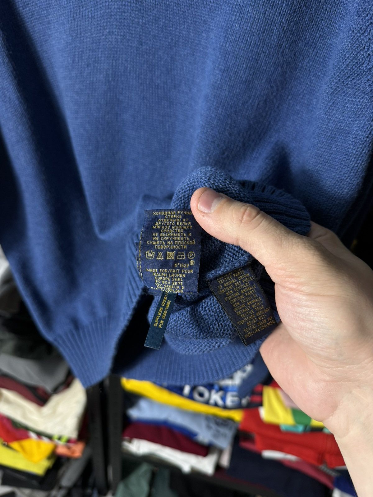 Polo Ralph Lauren Polo Ralph Lauren Quarter Zip Sweater Blue Cotton L Pullover Size US L / EU 52-54 / 3 - 12 Thumbnail