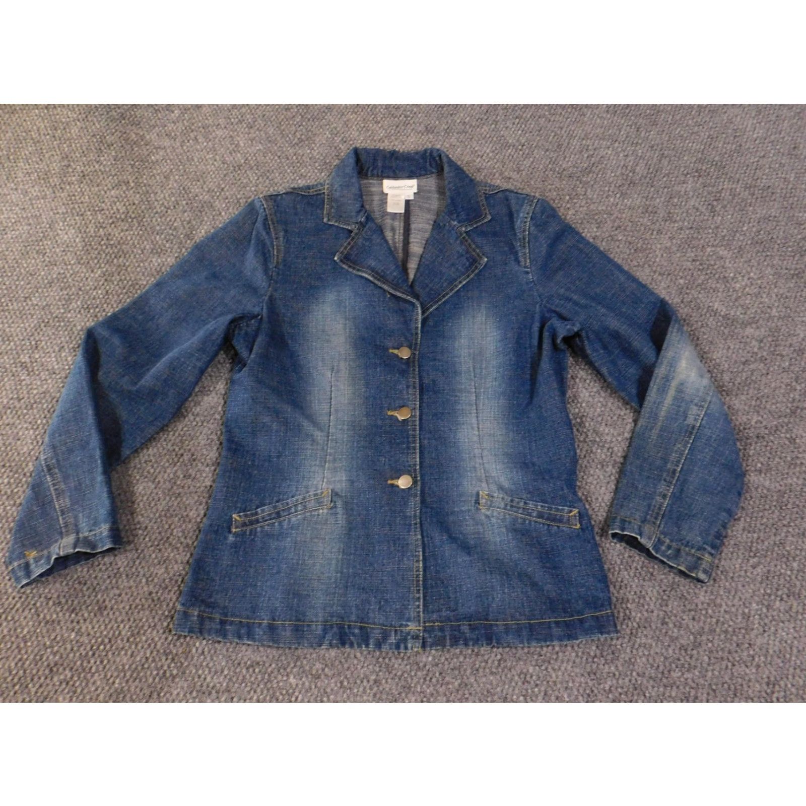 Coldwater Creek VINTAGE Coldwater Creek Blazer Womens Small Blue Denim 3 Button Notch Lapel Jacket Size S / US 4 / IT 40 - 3 Thumbnail