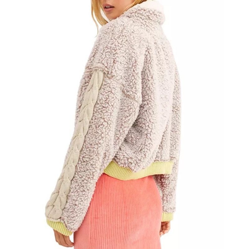 Free People Free People Wild Hearts XS Sherpa Cropped Cowl Sweatshirt Size XS / US 0-2 / IT 36-38 - 10 Thumbnail