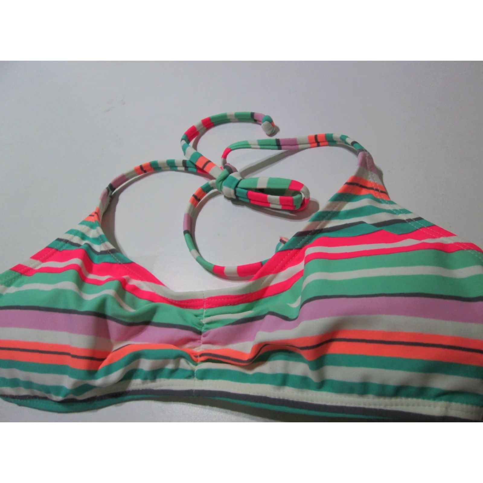 Old Navy Old Navy Womens Top Bikini Bralette Striped Halter Lined White Multi S Size S / US 4 / IT 40 - 4 Thumbnail
