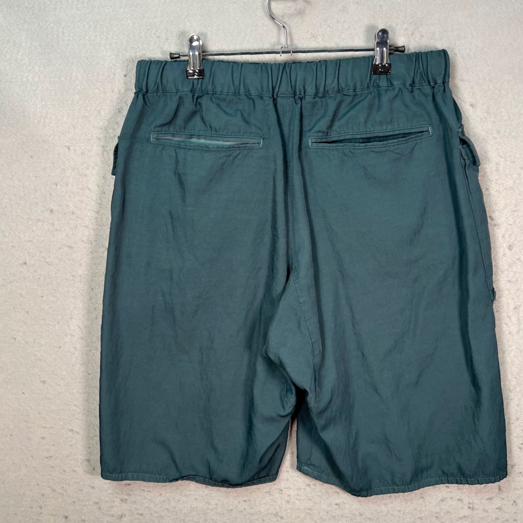 Altea Gustav Von Aschenbach Mens Cargo Shorts Teal Blue Size L Summer Cotton Rayon 9in Inseam Flat Front Regular Vintage No Size US 33 - 2 Thumbnail