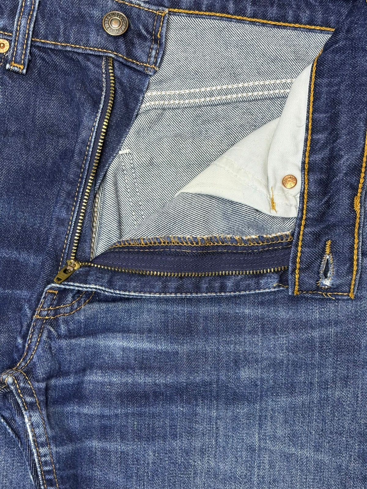 Levi's Vintage 90s Levis 607 Orange Tab Blue Wash Distressed Jeans Size US 27 - 9 Thumbnail