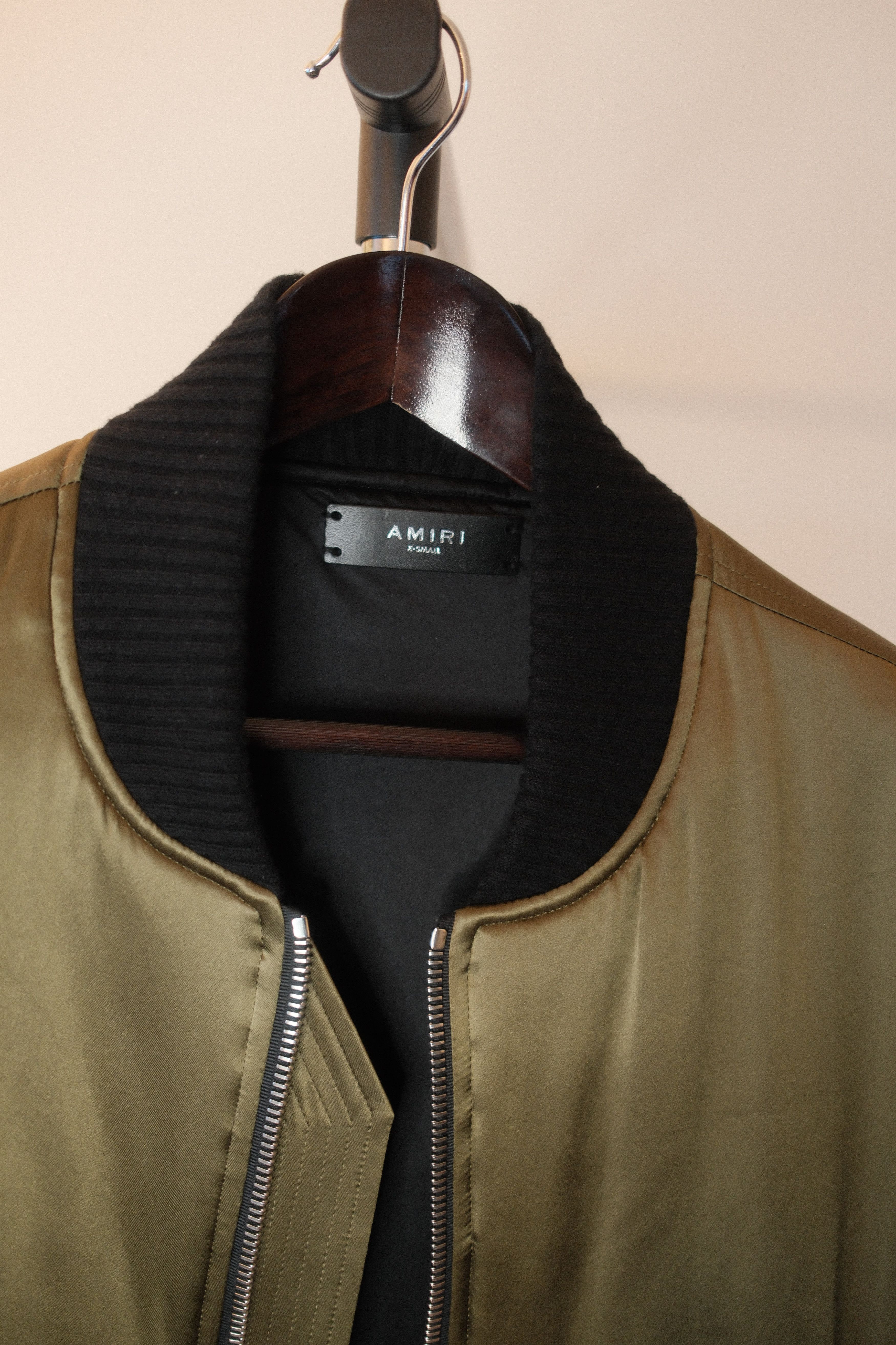 Amiri Silk Olive Bomber Size US XS / EU 42 / 0 - 2 Thumbnail