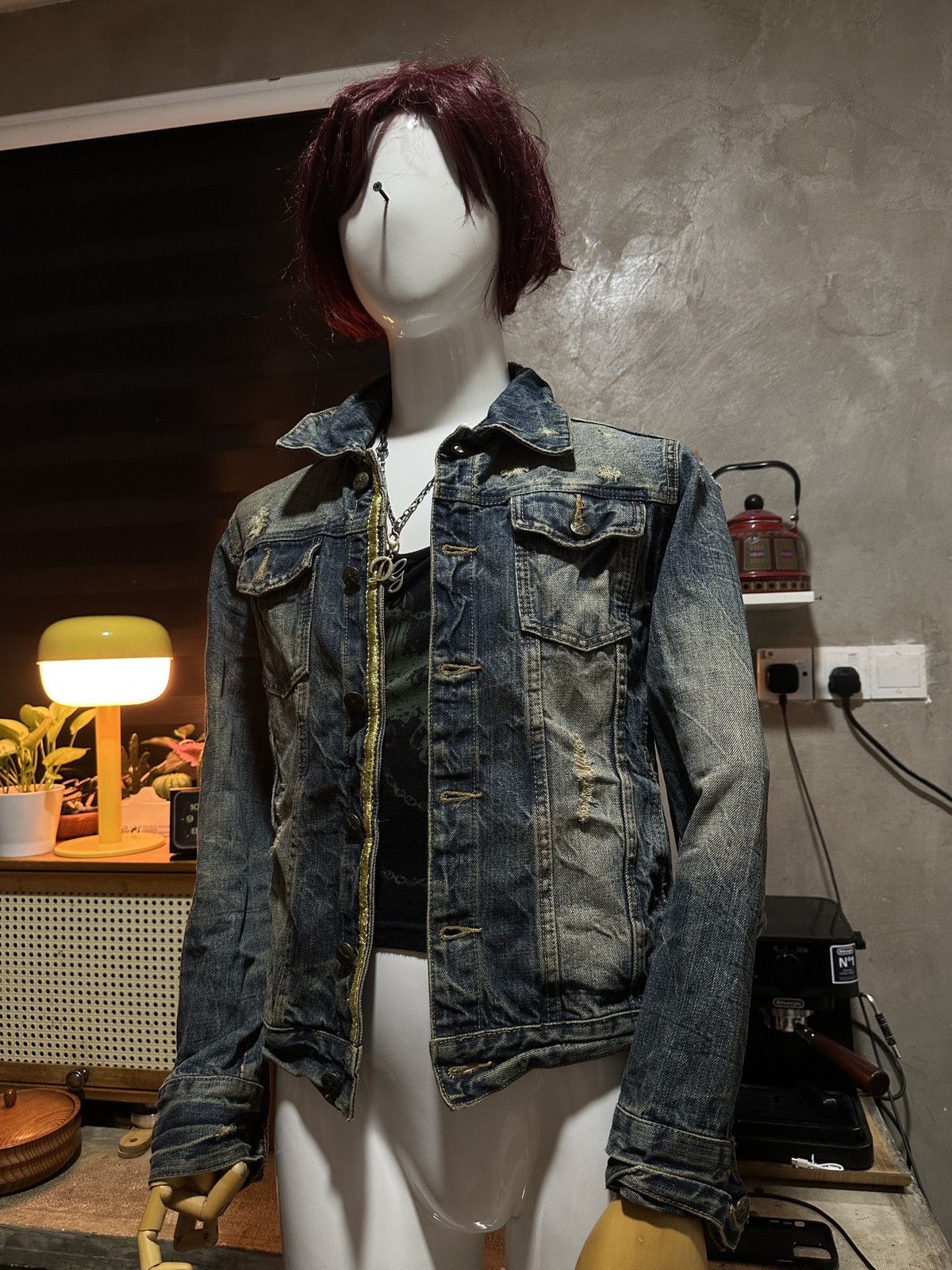 KMRii Midas Punk Destroy Button Zipper Denim Jacket Size US S / EU 44-46 / 1 - 4 Thumbnail
