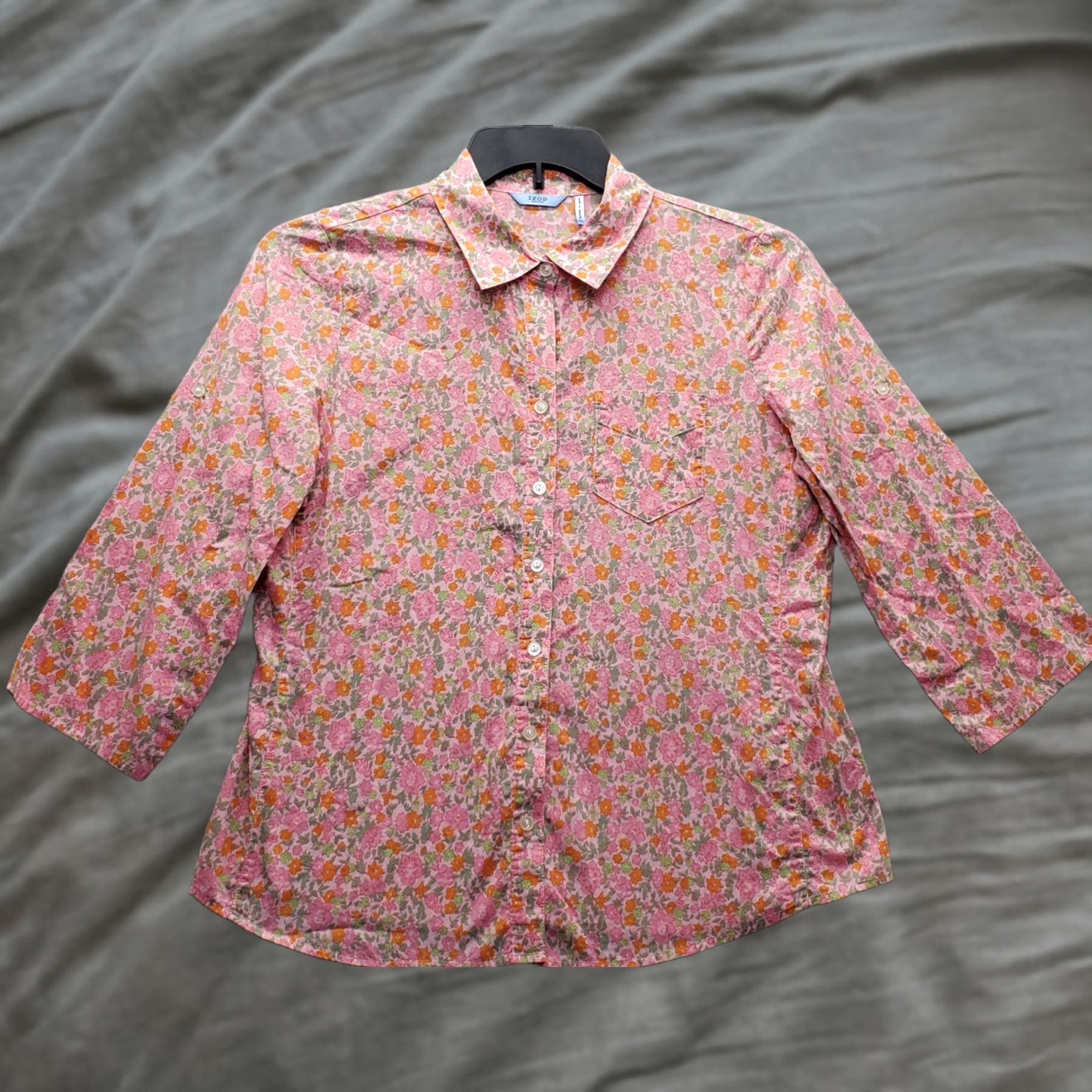 Izod IZOD Shirt Womens PL Multi Floral Long Sleeve Button Up Size L / US 10 / IT 46 - 1 Thumbnail