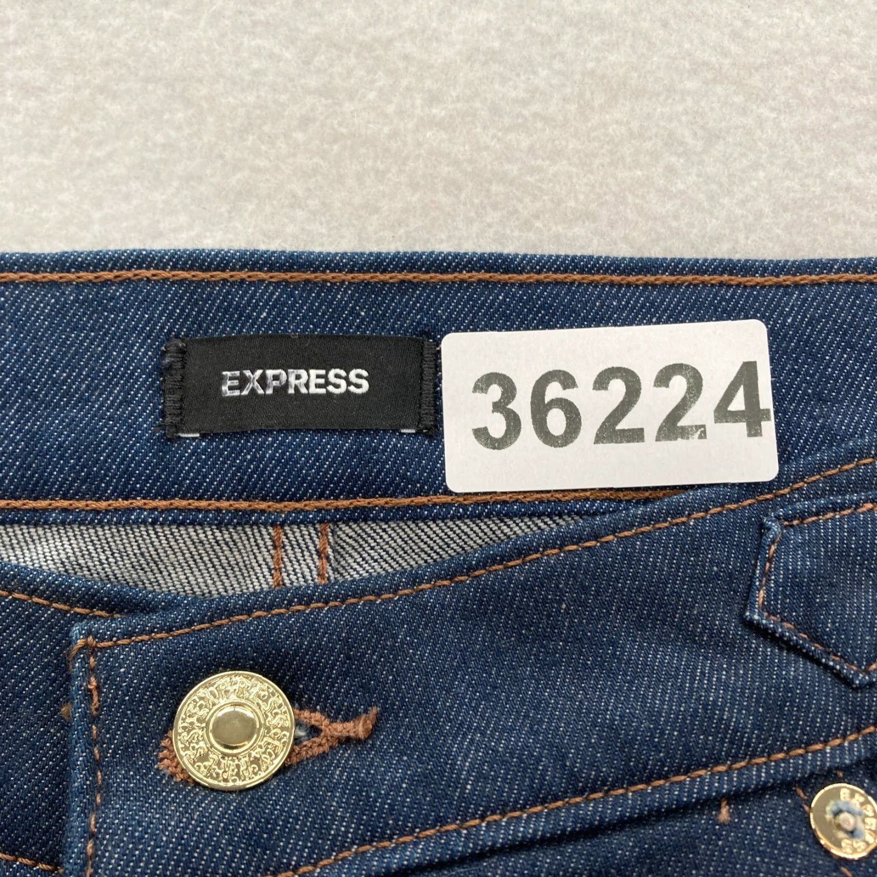 Express Express Jeans Women's 12 Mom High Rise Dark Wash Blue Denim Buckle Buckle? Size 34" / US 12 / IT 48 - 5 Thumbnail
