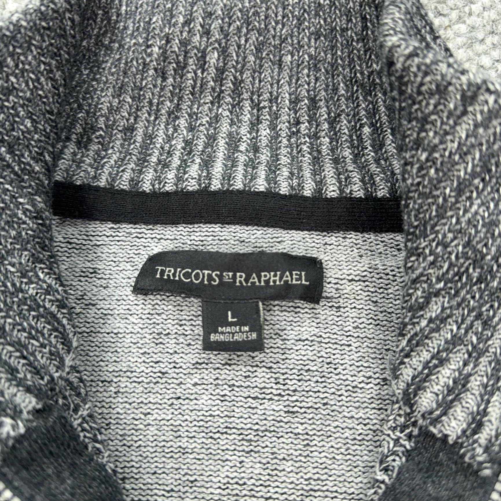 Vintage Tricots St Raphael Sweater Mens L Gray 1/4 Zip Mock Neck Knit Cotton Polyester waffle-knit Modern Pullover Size US L / EU 52-54 / 3 - 5 Thumbnail