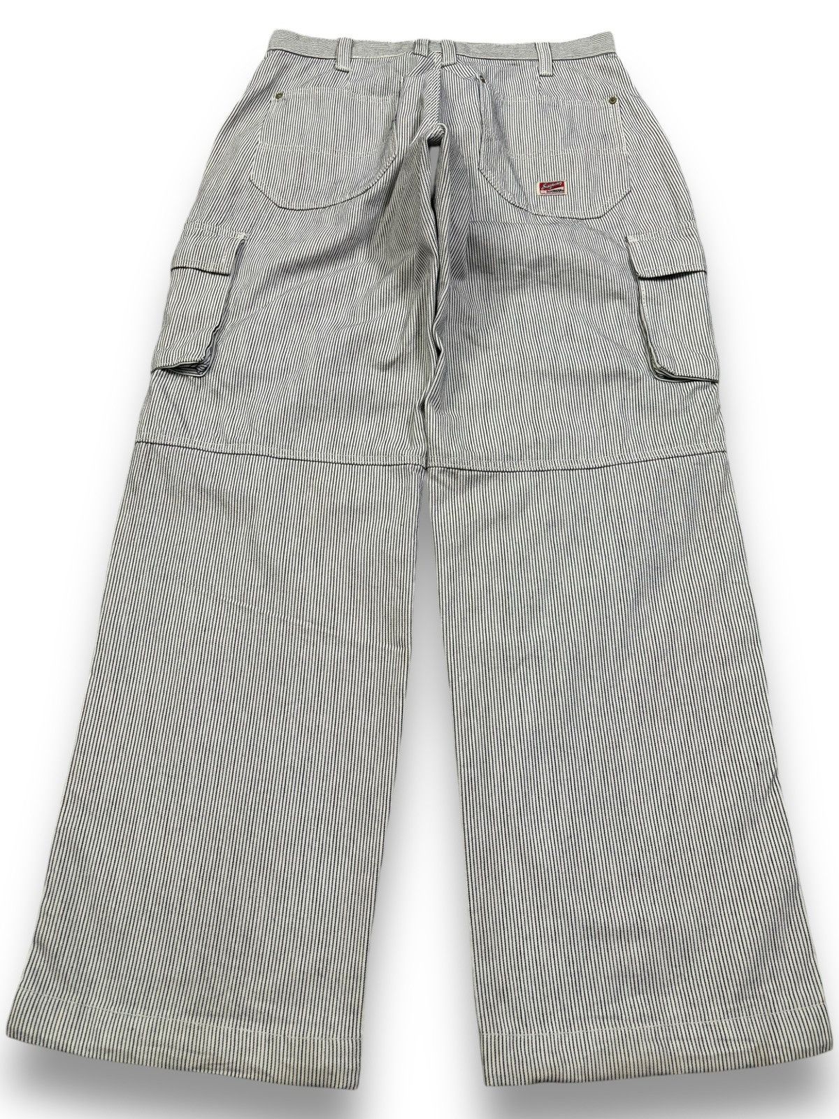 JNCO Vintage Japanese Brand Hickory Striped Baggy Cargo Jeans Size US 31 - 2 Thumbnail