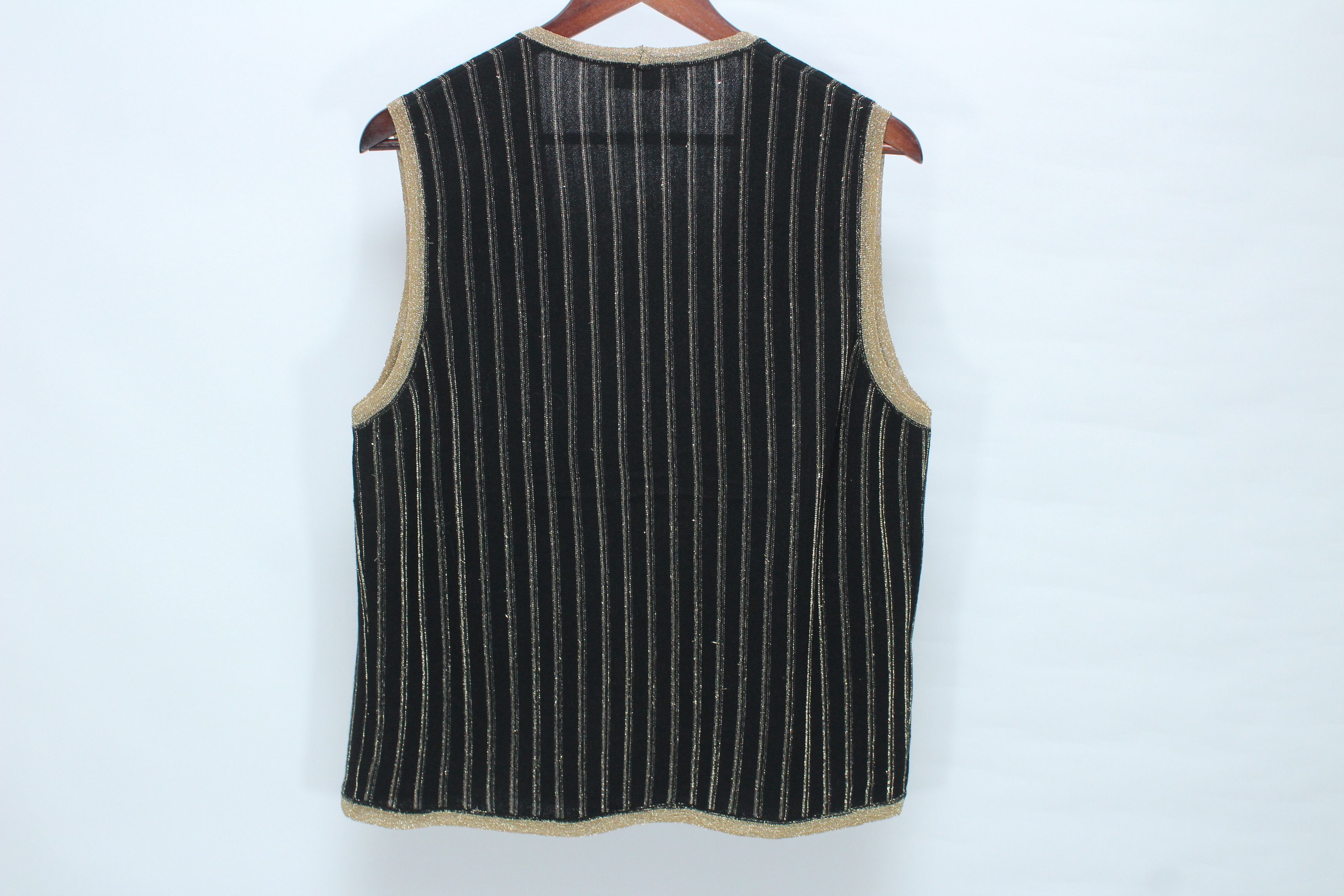 Zimmerli Zimmerli of Switzerland Silk Blend Striped Knit Vest Size L / US 10 / IT 46 - 5 Thumbnail