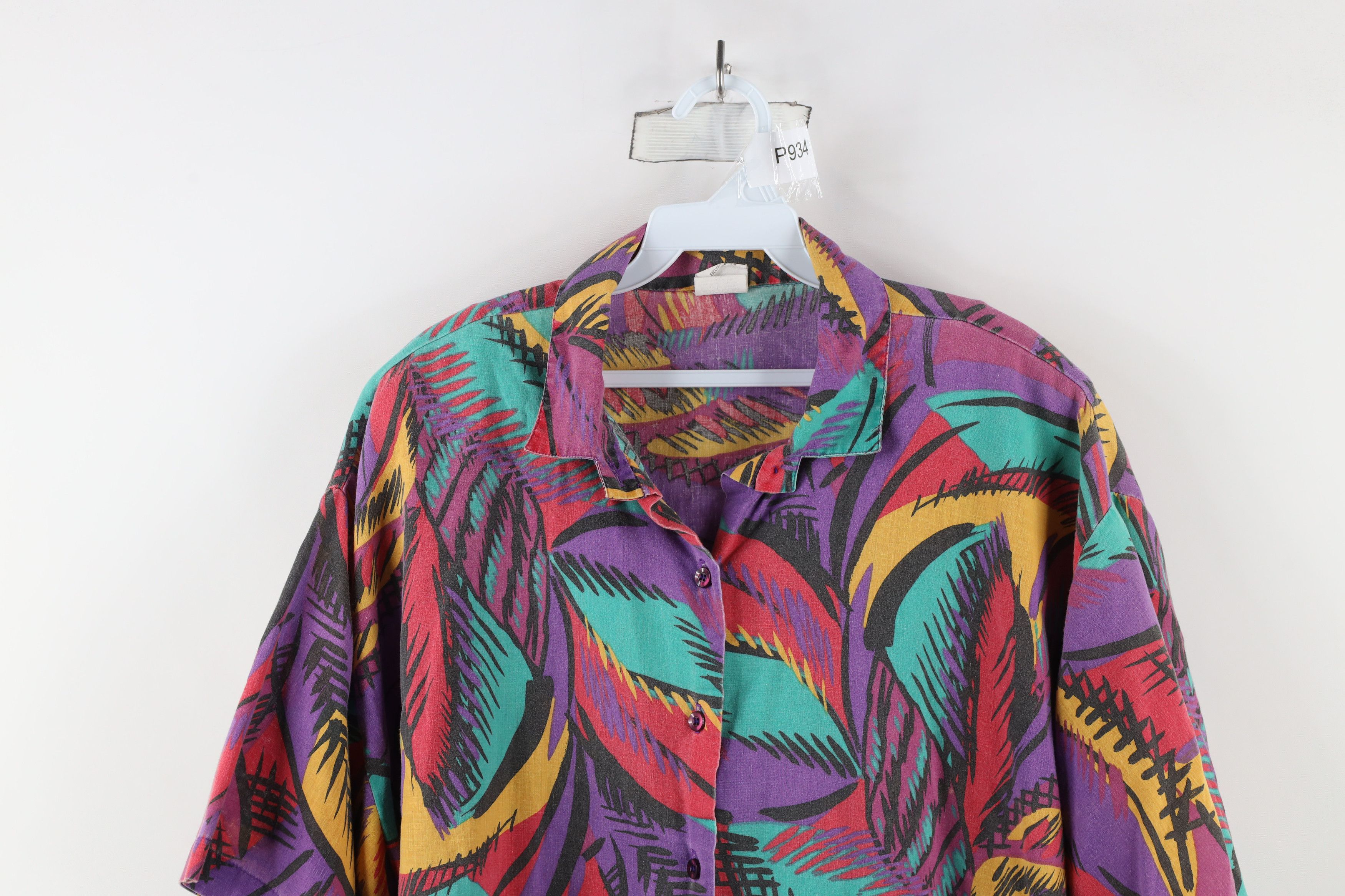 Vintage Vintage 90s Streetwear Abstract Collared Button Shirt USA Size XXL / US 16-18 / IT 52-54 - 2 Thumbnail