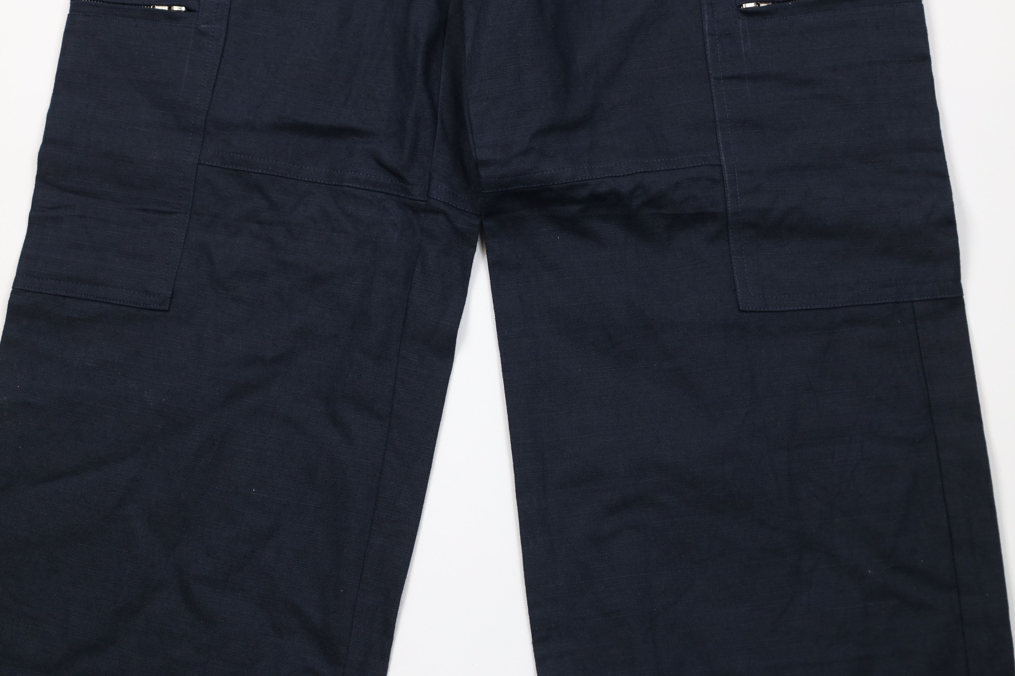 Vintage Vintage 70s Streetwear Baggy Wide Leg Cargo Pants Navy Blue Size 28" / US 6 / IT 42 - 3 Thumbnail