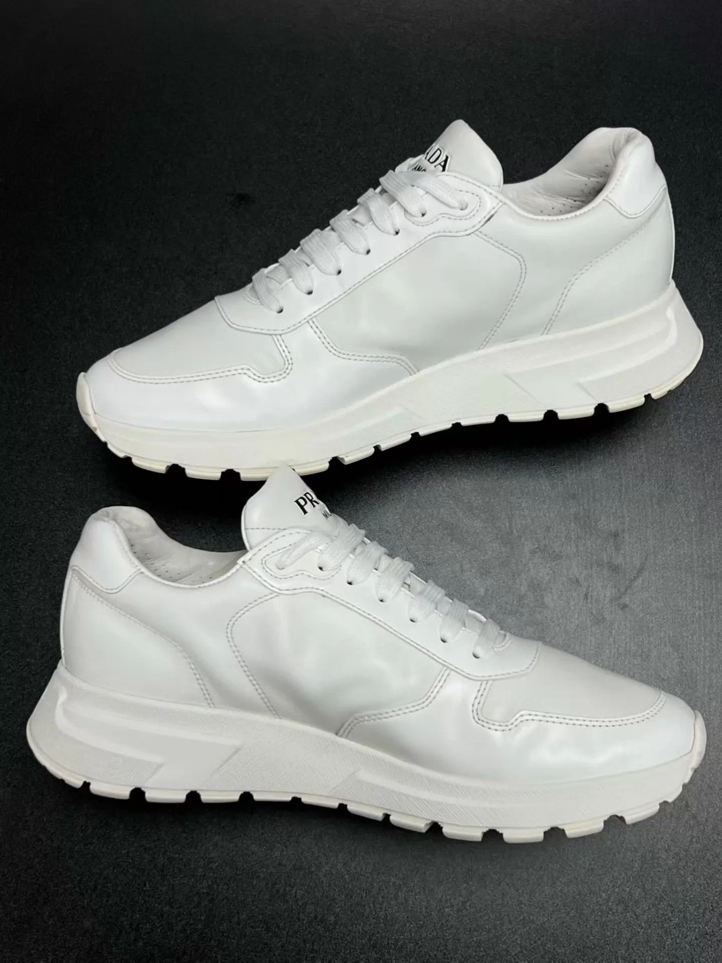 Prada PRADA leather white 41 EU sneakers Size US 8 / EU 41 - 6 Thumbnail