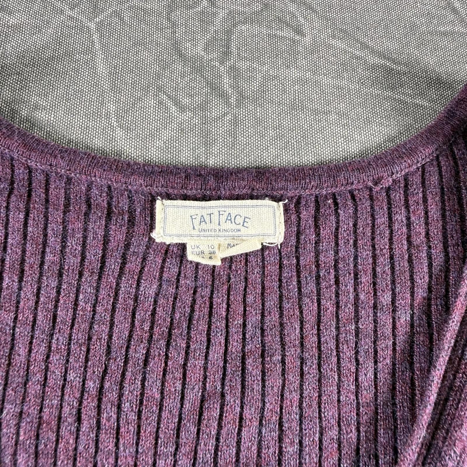 FatFace Fat Face Dress Women's 6 Burgundy United Kingdom Knit Size M / US 6-8 / IT 42-44 - 5 Thumbnail
